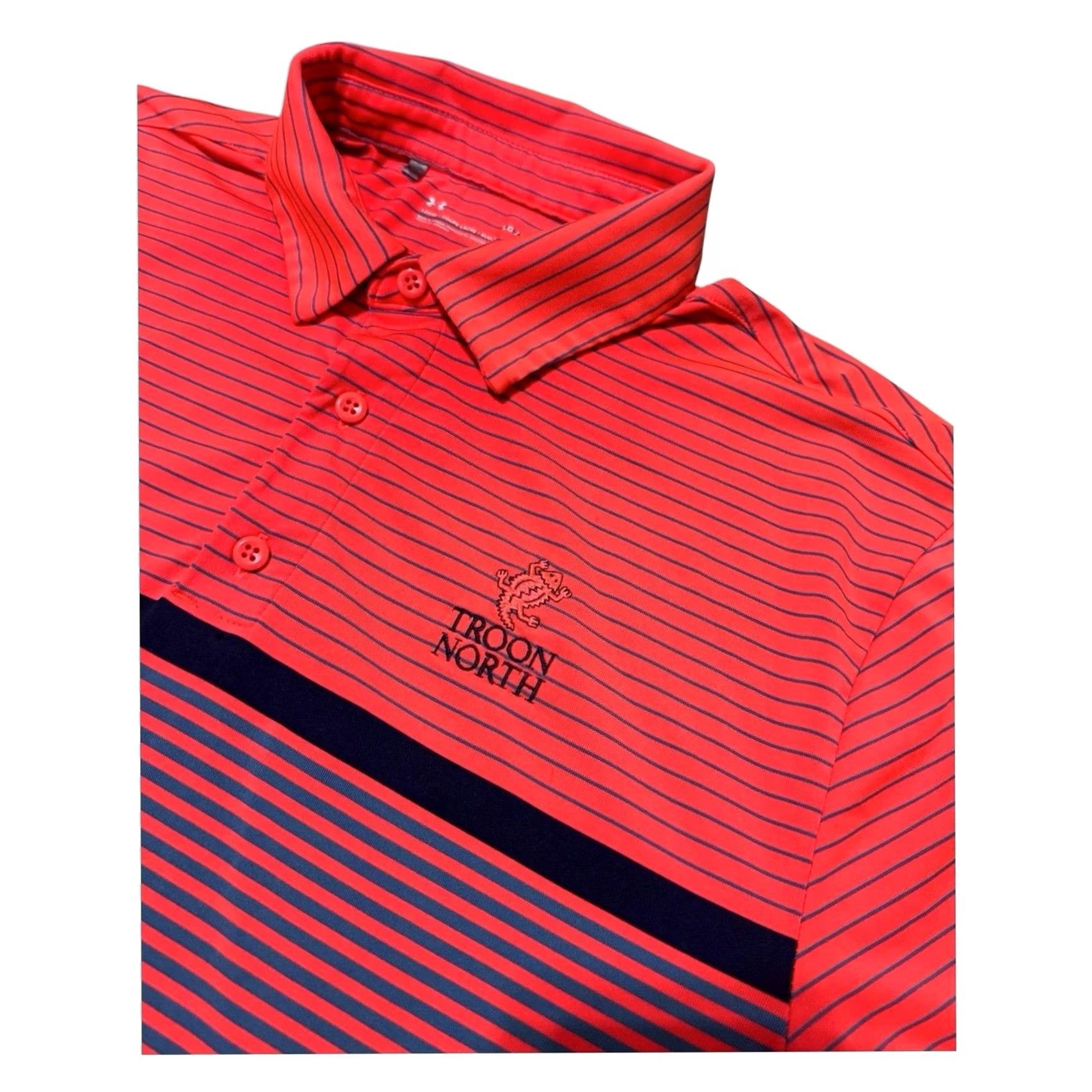 Under Armour Under Armour Polo Shirt Troon North AZ Golf Performance Orange Striped Mens L Size US L / EU 52-54 / 3 - 7 Thumbnail
