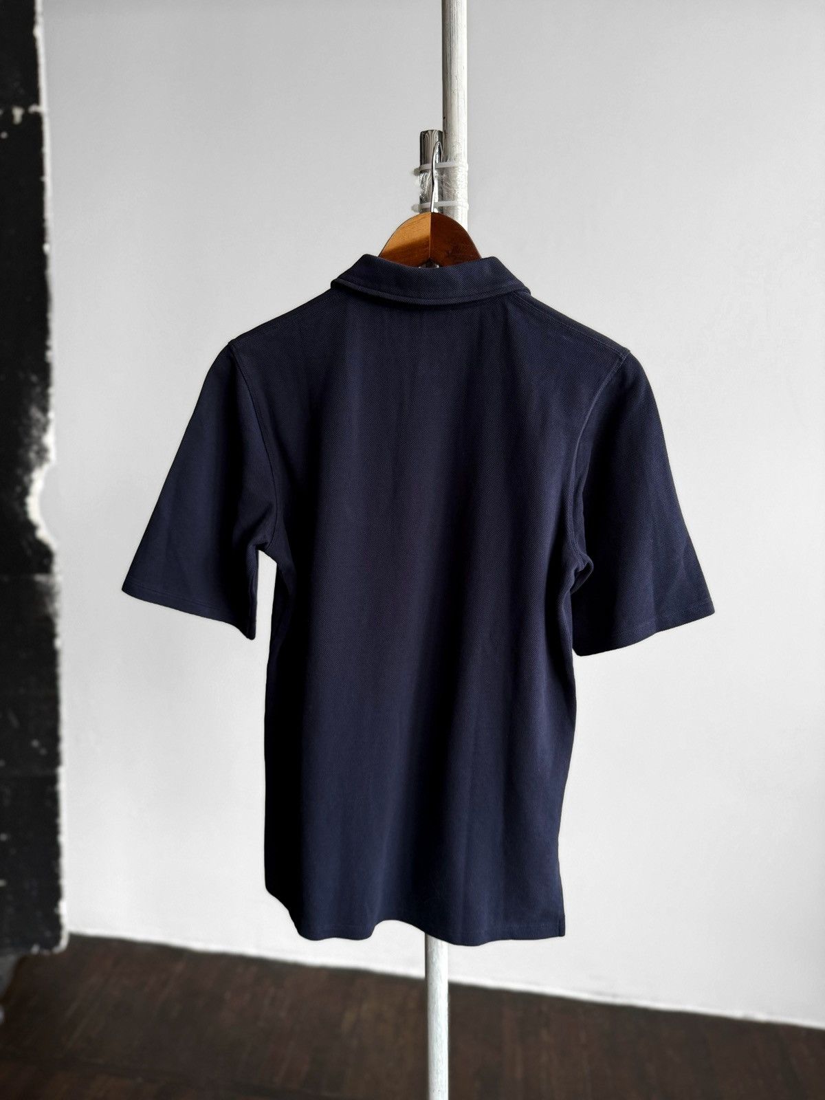 Maison Kitsune Maison Kitsune Mens Navy Fox Logo Patch Cotton Polo Shirt Size US XS / EU 42 / 0 - 2 Thumbnail