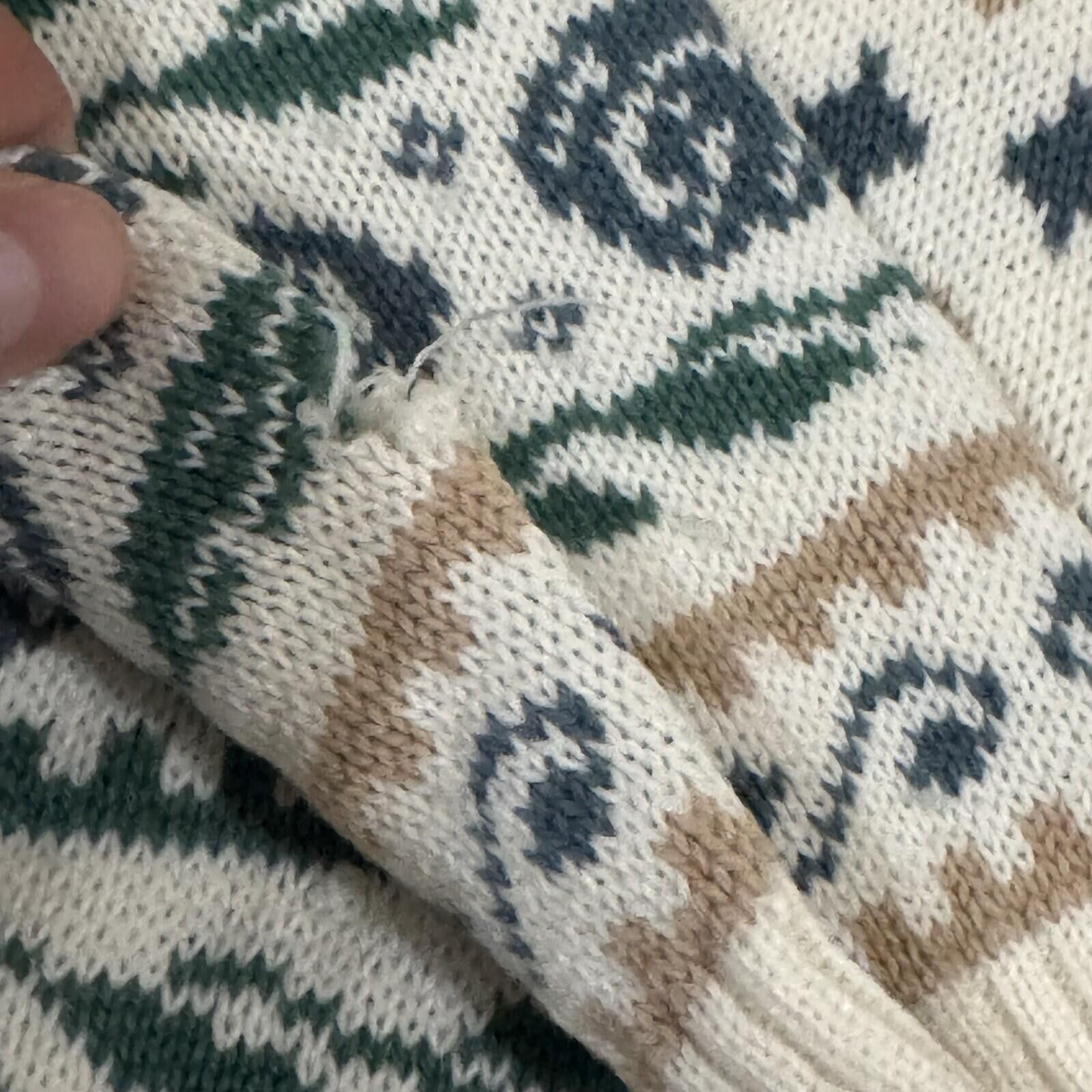 Other Vintage 80s Cricket Lane Knit Polo Sweater Striped Floral Size M / US 6-8 / IT 42-44 - 3 Thumbnail