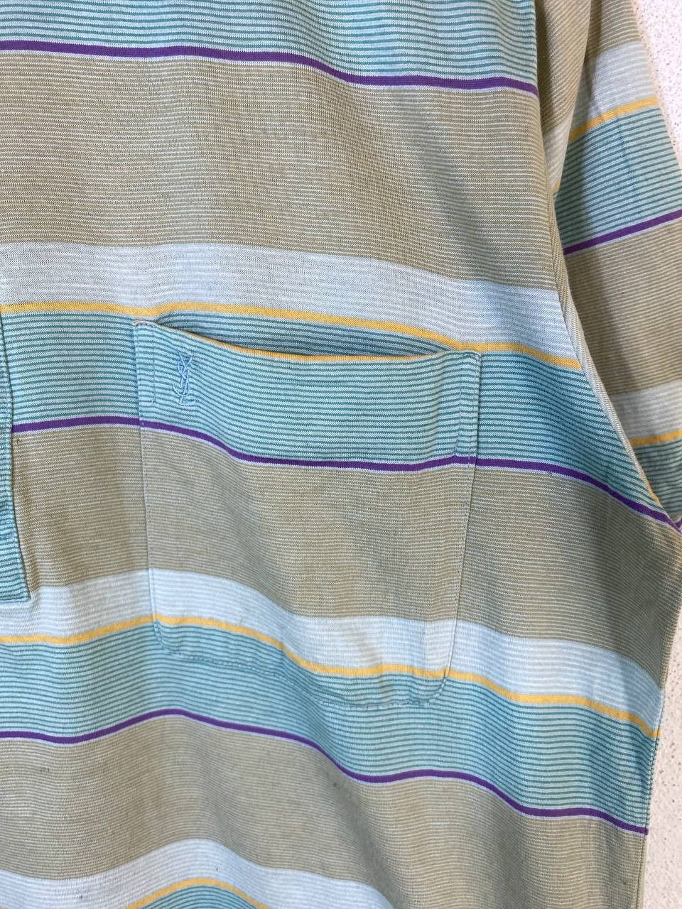 Vintage vintage yves saint laurent striped polo tee nice design Size US M / EU 48-50 / 2 - 3 Thumbnail