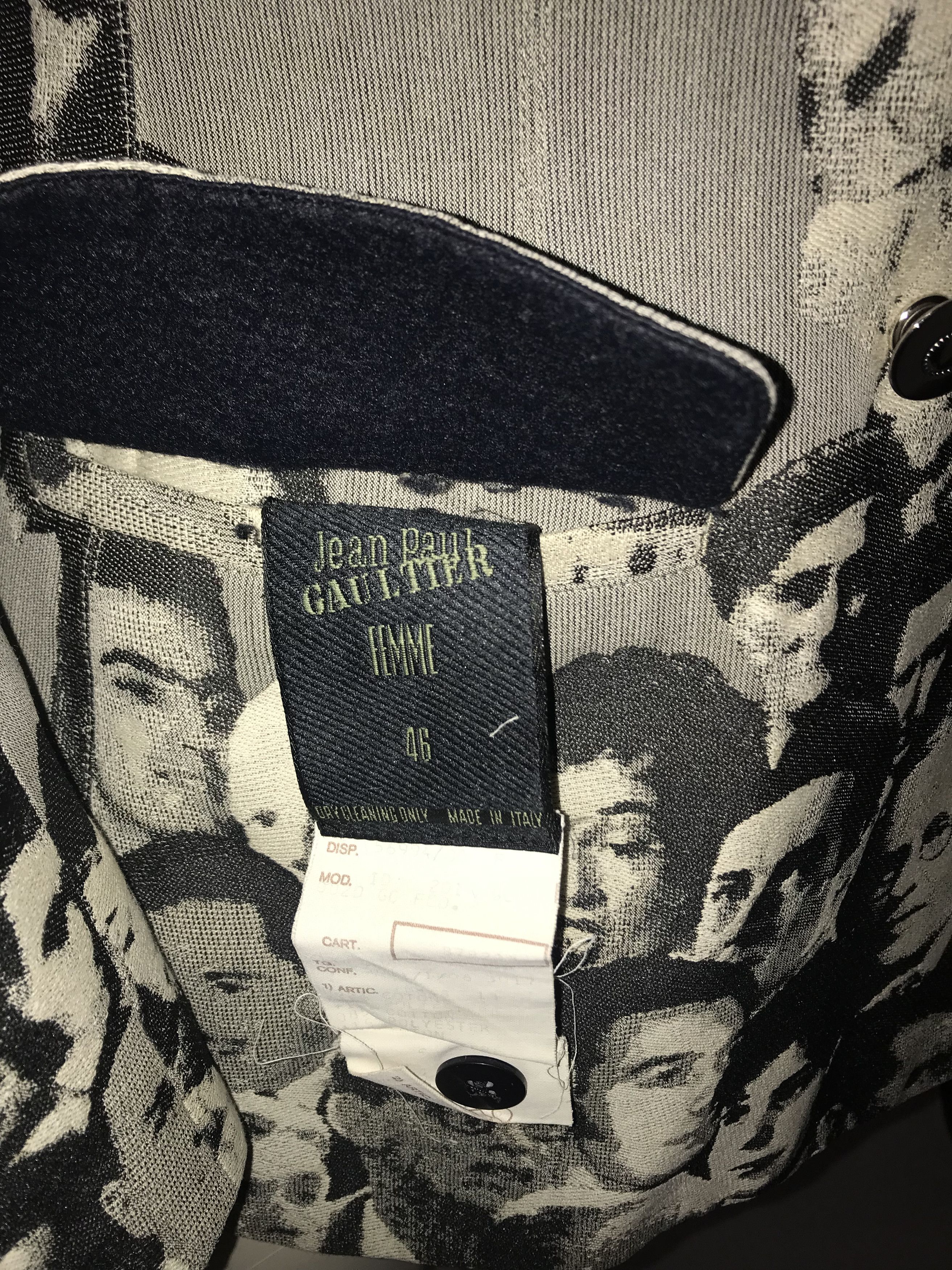 Jean Paul Gaultier Iconic "Faces" 1992 Jacket Size L / US 10 / IT 46 - 3 Thumbnail