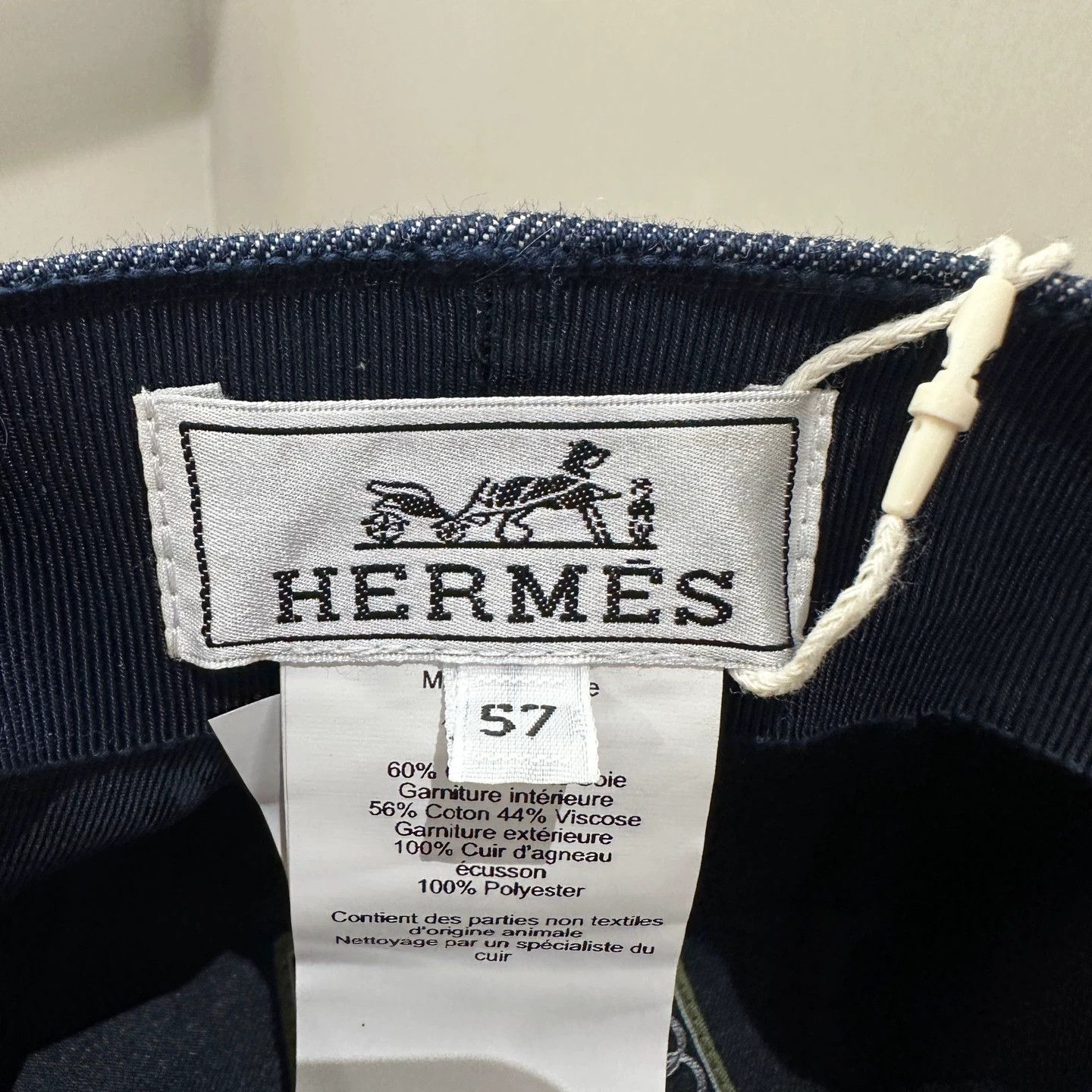 Hermes Hermes Pig Nose Denim Blue Newsboy Cap 57 Cotton Size ONE SIZE - 4 Thumbnail