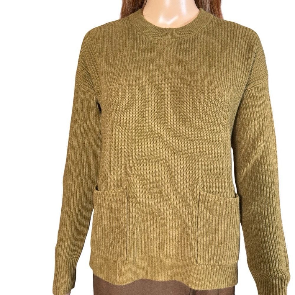 Madewell MADEWELL Patch Pocket Olive Sweater Size XS Size XS / US 0-2 / IT 36-38 - 9 Thumbnail