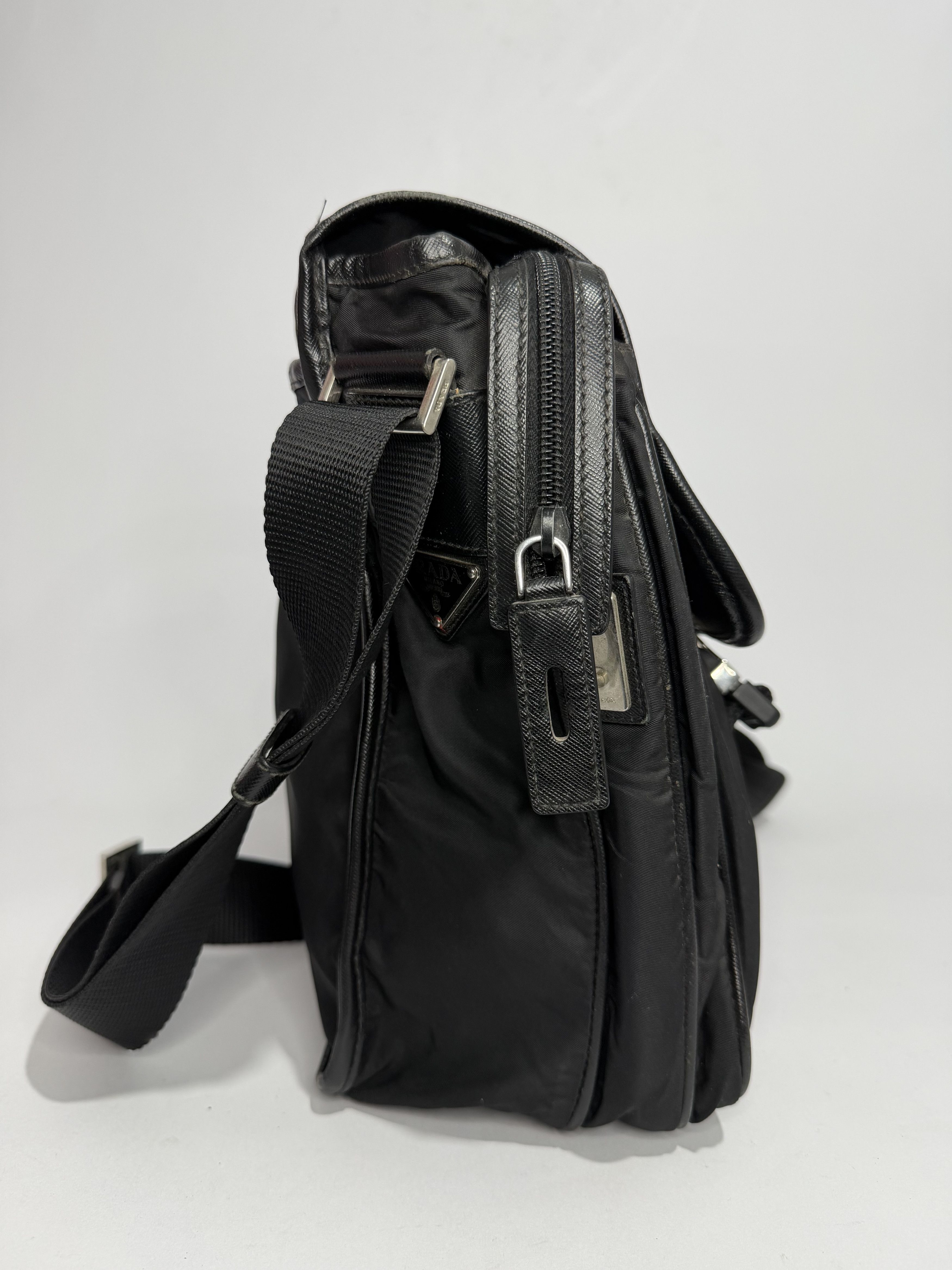 Prada Prada Black Nylon Flap Messenger Bag Size ONE SIZE - 2 Thumbnail