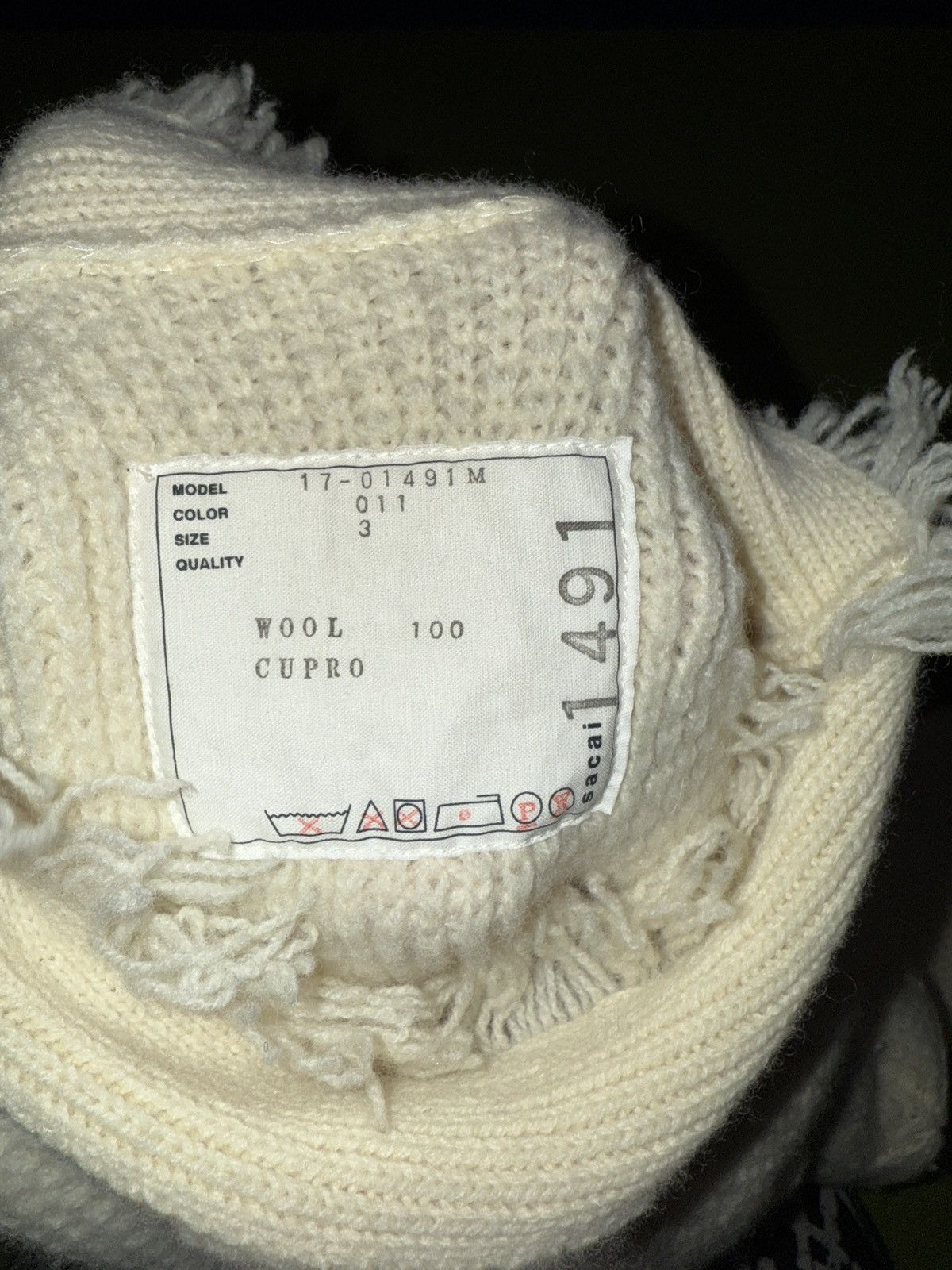 Sacai Creme Sacai Knitwear sweater Size US M / EU 48-50 / 2 - 8 Thumbnail