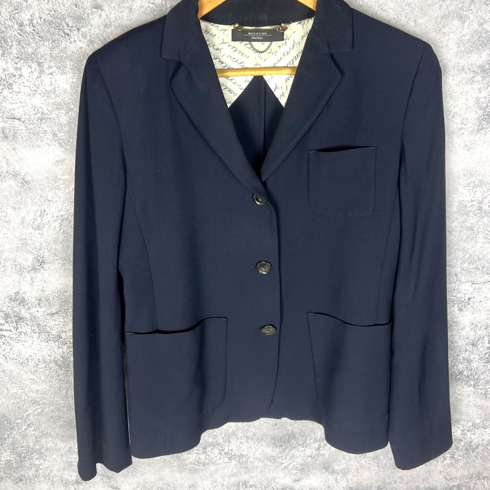 Vintage Weekend Max Mara Wool Blazer Black Jacket Size 6 Italy Office Chic Basic Jacket Womens Size M / US 6-8 / IT 42-44 - 3 Thumbnail