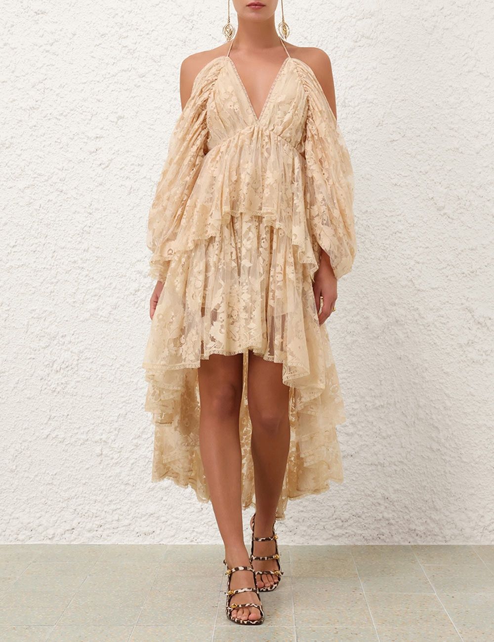 Zimmermann oc11z0825 Illustration Lace Mini Dress in Cream Size XS / US 0-2 / IT 36-38 - 2 Thumbnail