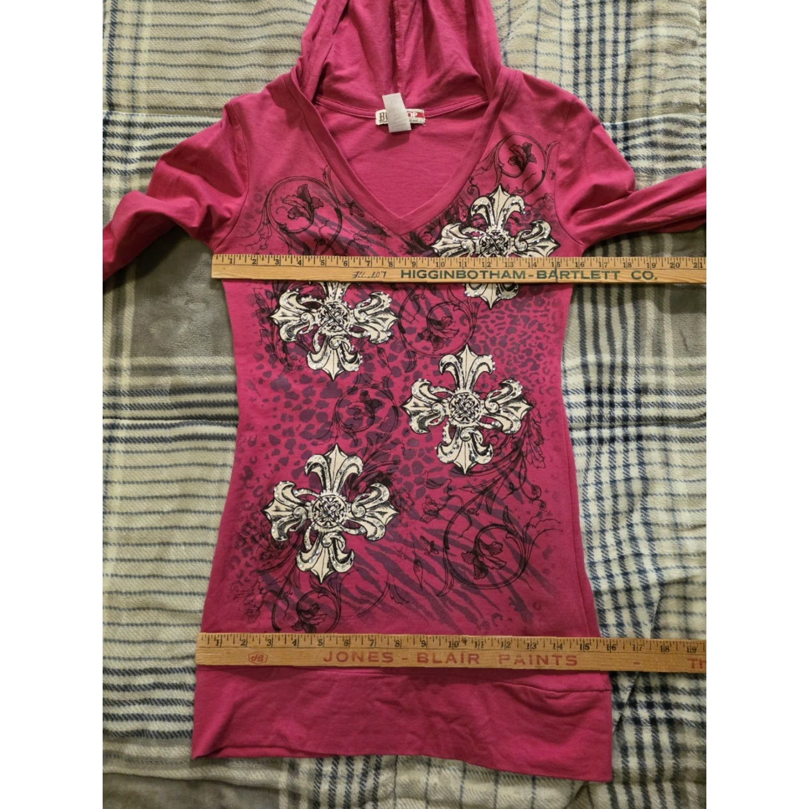 Vintage VINTAGE Bus Stop Women's Long Sleeve Hooded Embellished Shirt Pink Small Size S / US 4 / IT 40 - 7 Thumbnail