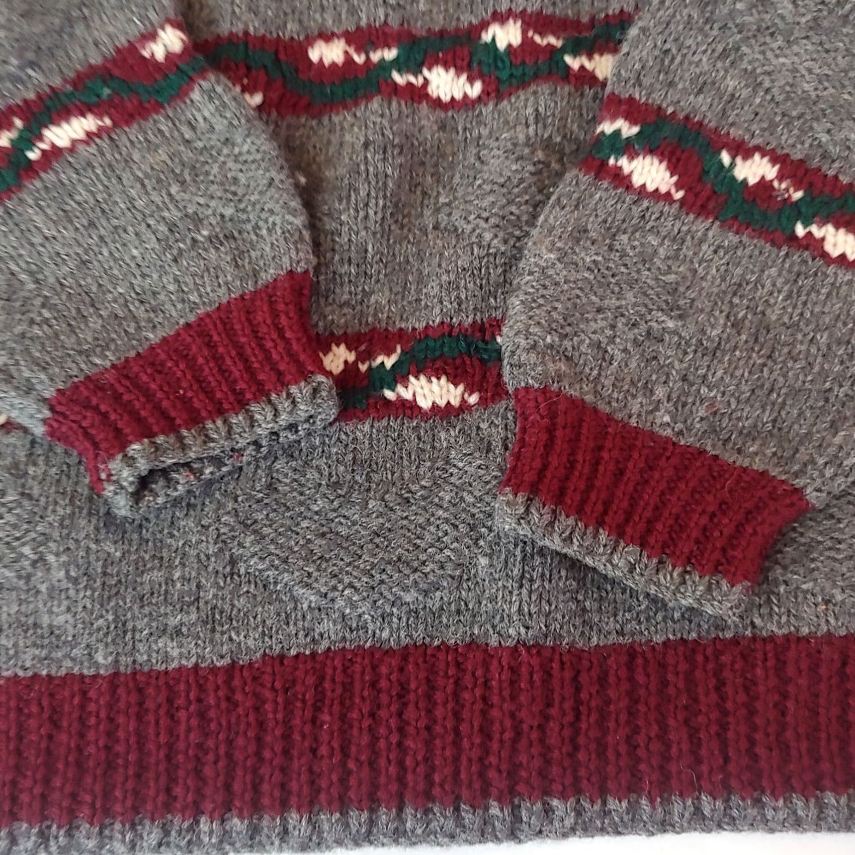 Vintage VINTAGE Skyr Sweater Wool Gray Striped Pullover Crew Neck Long Sleeve Medium Women, Regular, Fall Winter, Ski, Casual, Travel, Dry Clean Only Size M / US 6-8 / IT 42-44 - 4 Thumbnail