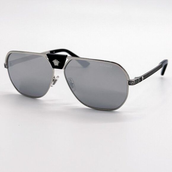 Versace NEW VERSACE SUNGLASSES VE2294 1000/6G SILVER MEN EYEWEAR VE2 Size ONE SIZE - 2 Thumbnail