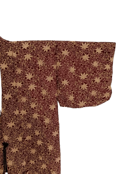 Komono Vintage Haori Kimono Leaf Motif Japanese Traditional Wear Size L / US 10 / IT 46 - 5 Thumbnail