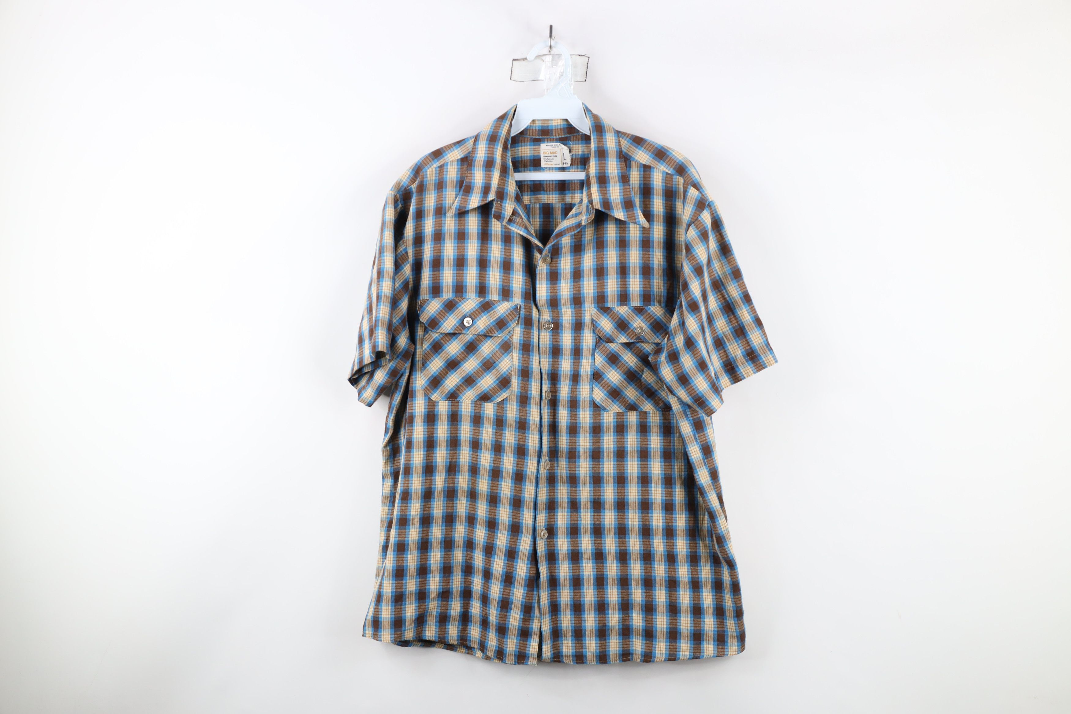 Big Mac × Vintage Vintage 60s 70s Big Mac Pocket Short Sleeve Button Shirt USA Size US L / EU 52-54 / 3 - 1 Thumbnail