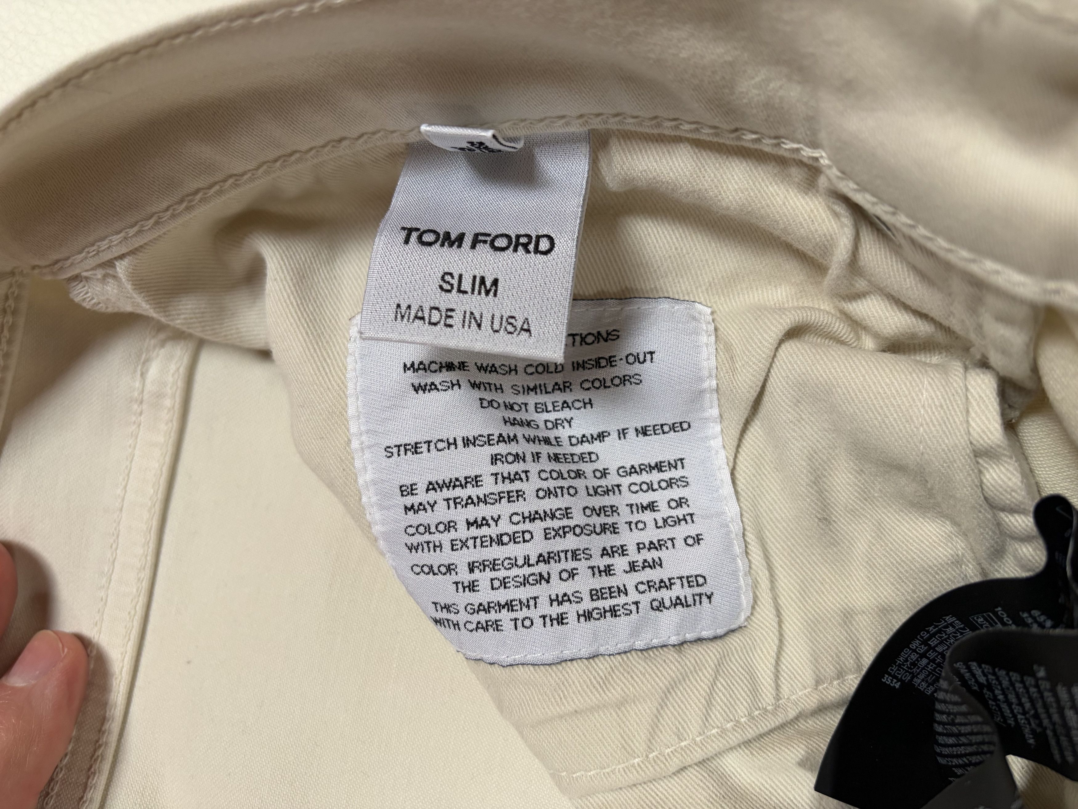 Tom Ford Beige Clean Compact Twill Slim Fit 5 Pocket Trouser Size US 34 / EU 50 - 12 Thumbnail