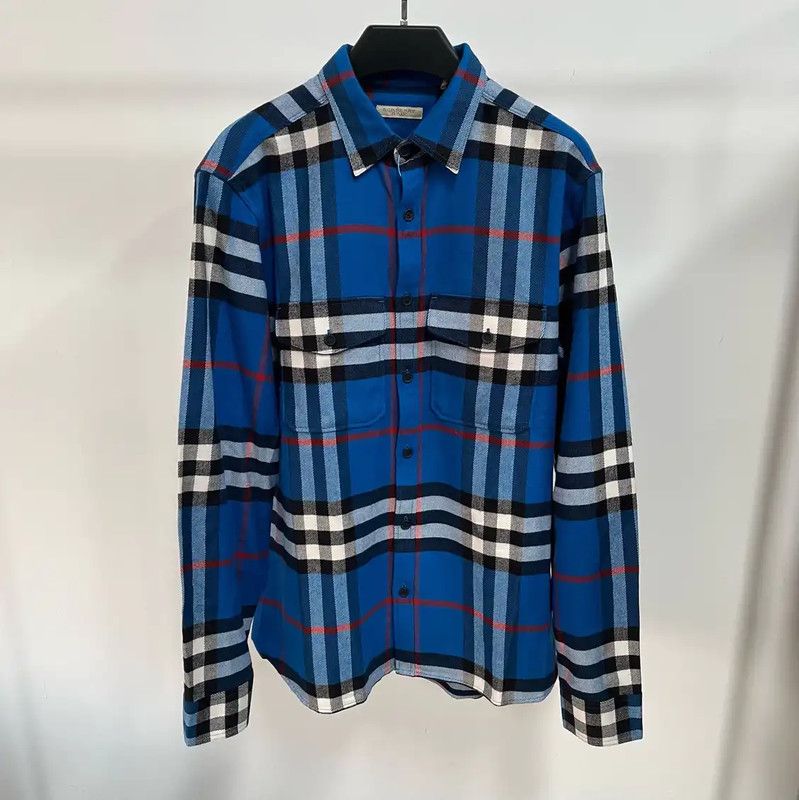 Burberry Burberry Blue Plaid Long Sleeve Shirt Size US L / EU 52-54 / 3 - 1 Thumbnail