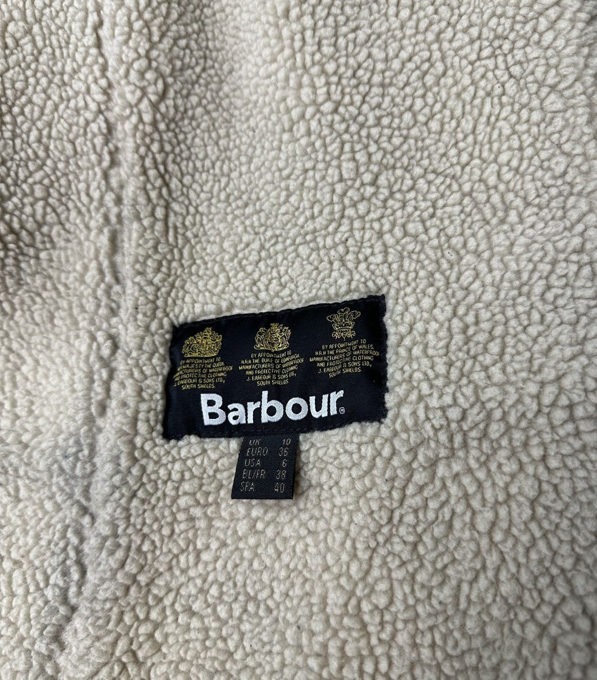 Barbour Battalion Quilt Navy Jacket with Sherpa size 36/uk10