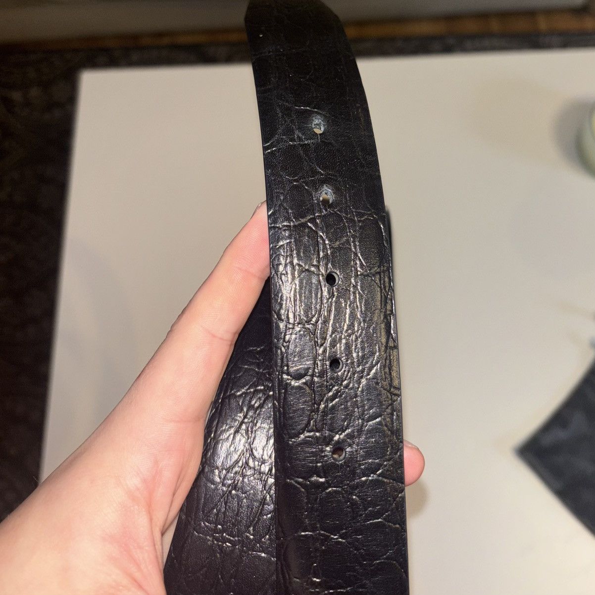 Tom Ford Tom Ford Crocodile Skin Effect Belt Size 36 - 6 Thumbnail