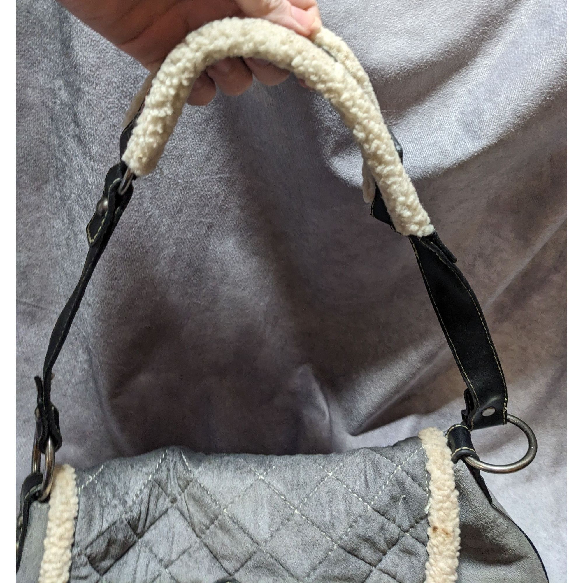Old Navy Old Navy Grey Sherpa Purse Size ONE SIZE - 7 Thumbnail