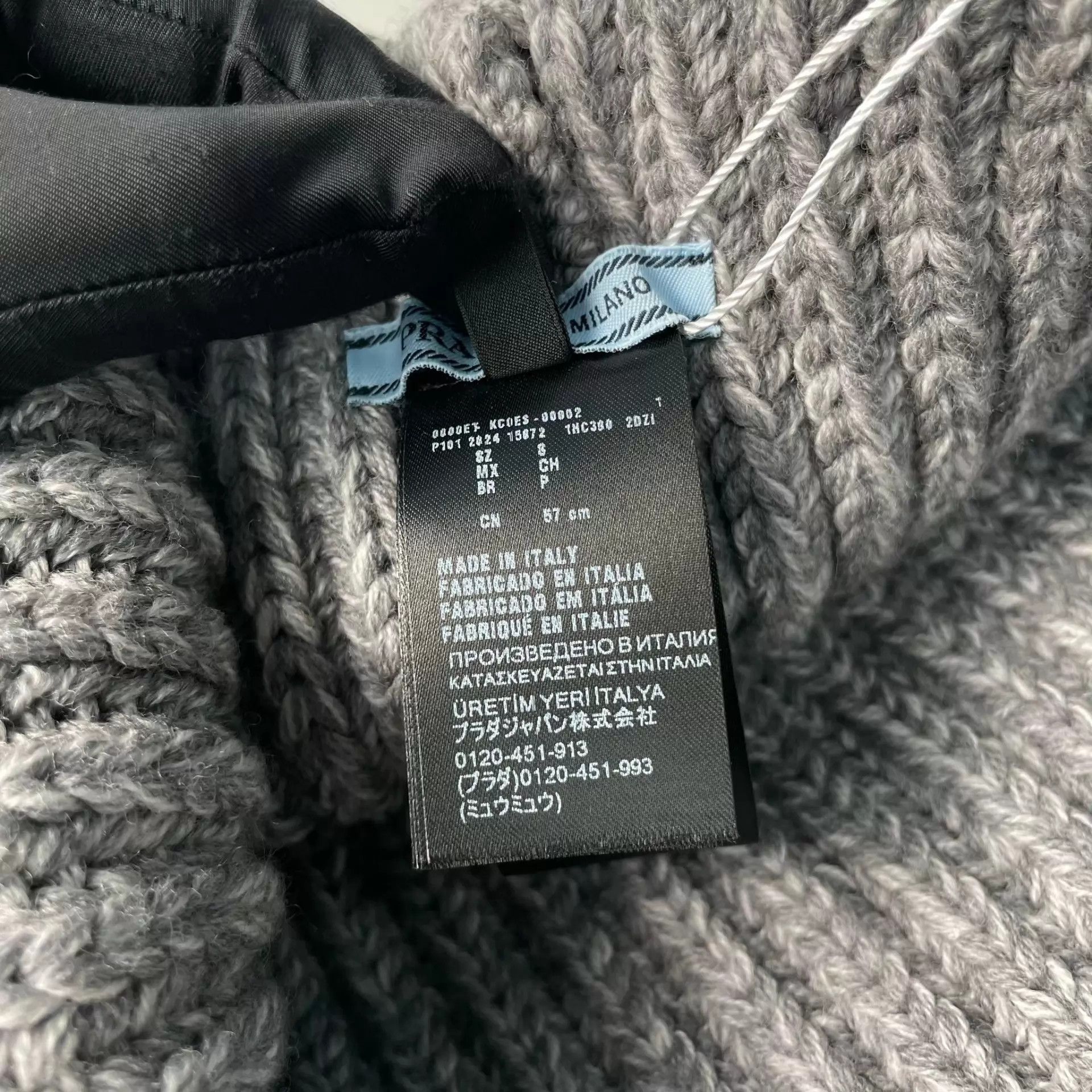 Prada Prada Gray Knit Beanie Size ONE SIZE - 6 Thumbnail