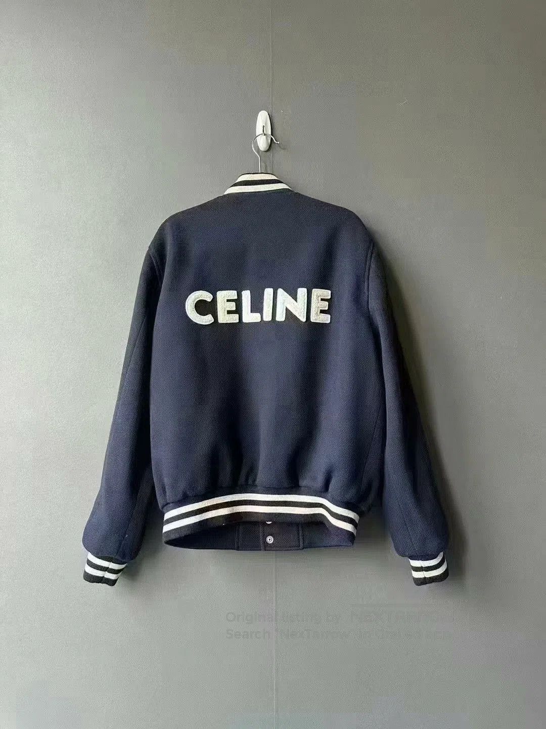 Celine celine wool baseball jacket in navy blue. Size US L / EU 52-54 / 3 - 2 Thumbnail