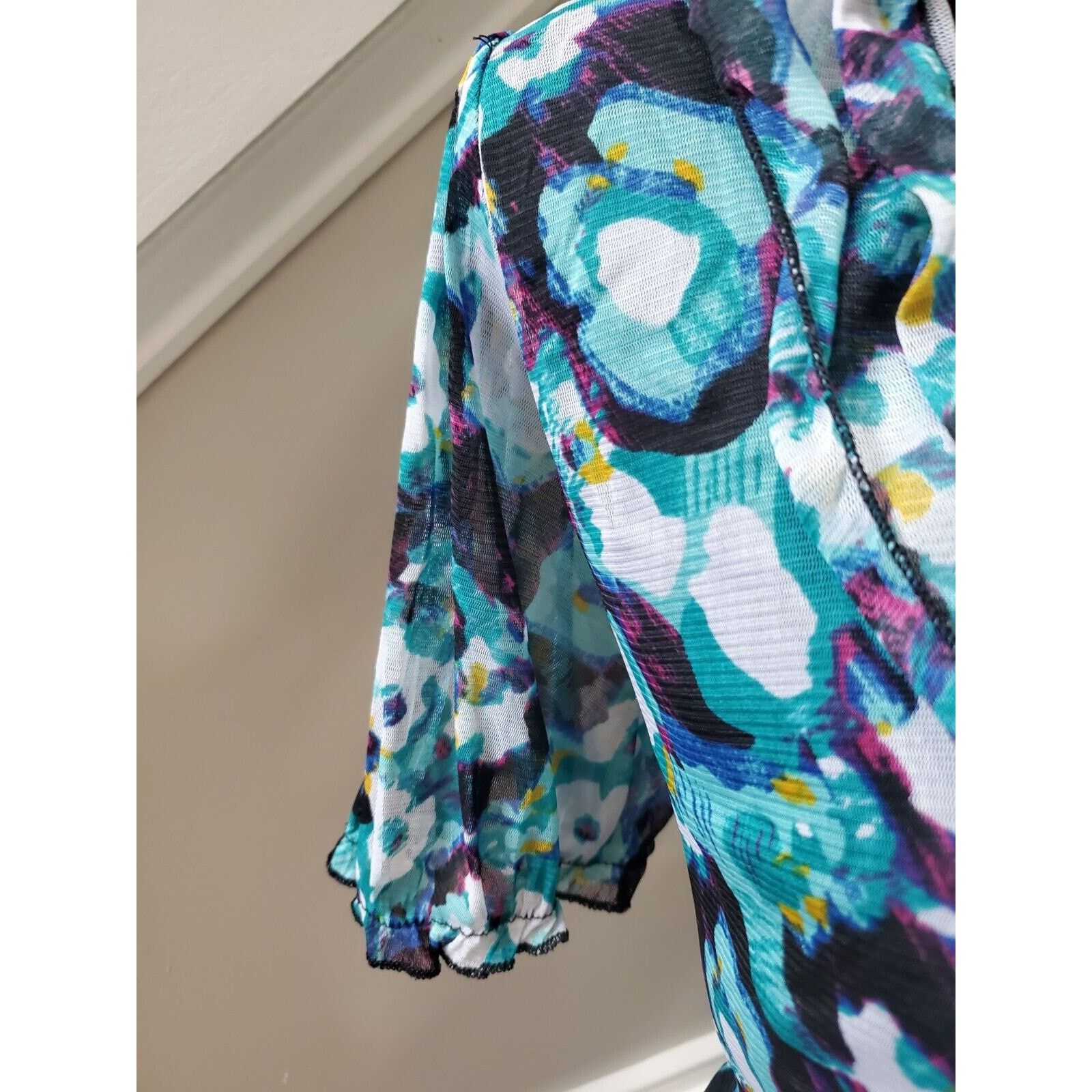 Other Notations Polyester Scoop Neck Short Sleeve Top Blouse 2X Size XXL / US 16-18 / IT 52-54 - 7 Thumbnail