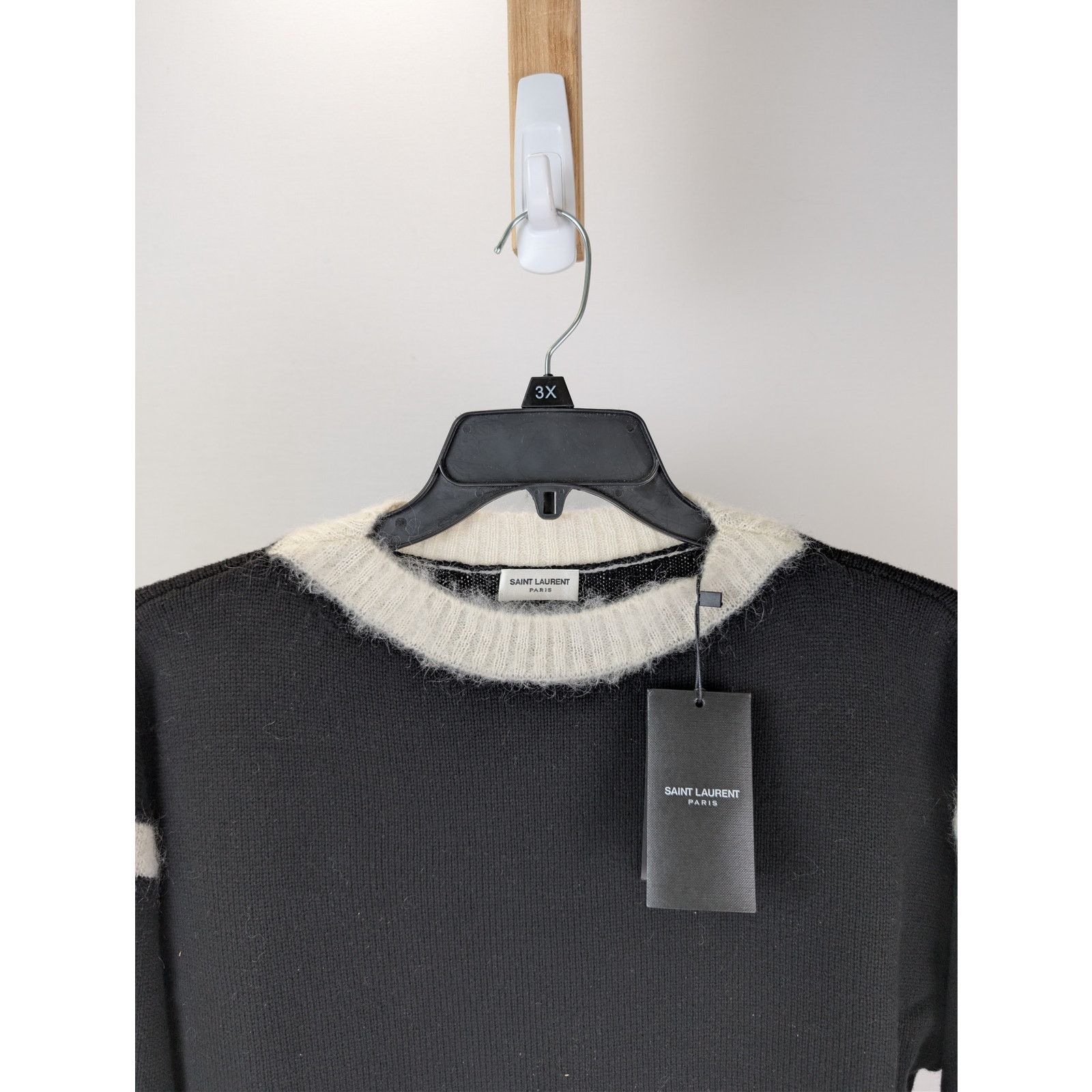 Saint Laurent Paris o1rshd1 Pull Encolure Sweatshirt Sweater Mohair in Black Size US M / EU 48-50 / 2 - 6 Thumbnail