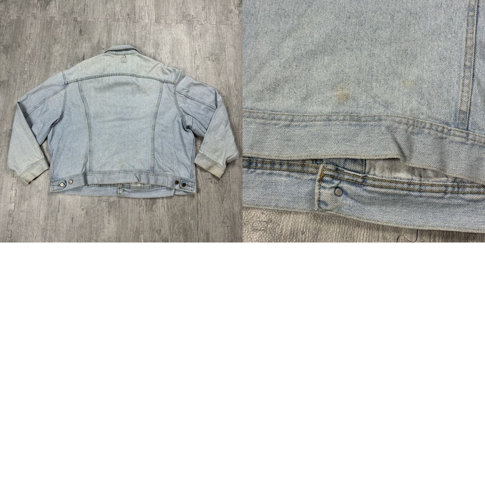 Lee VINTAGE Lee Mr Trucker Denim Jacket 2XL Blue Cowboy Biker 70s Mens Size US 39 - 8 Thumbnail