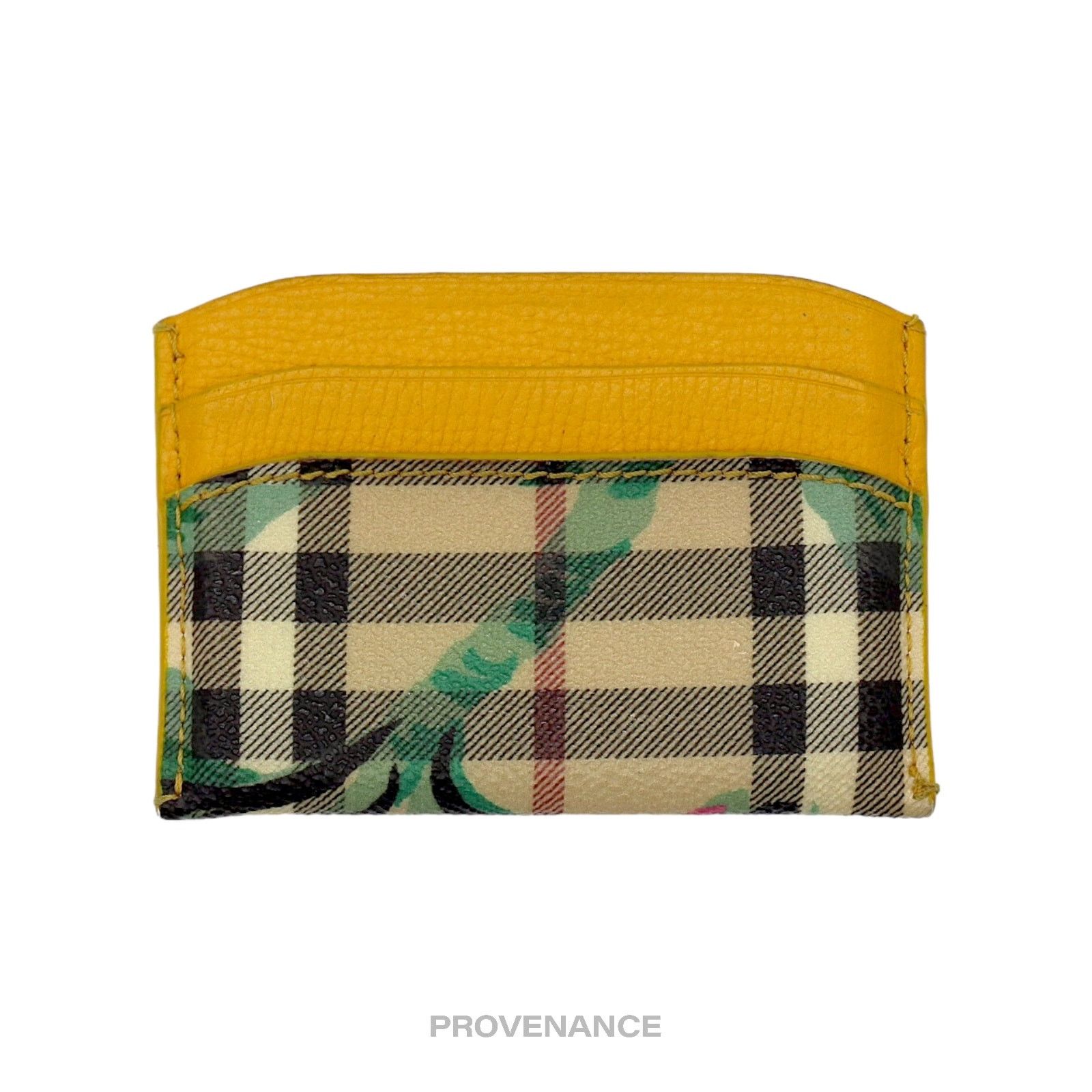 Burberry 🔴 Burberry Floral Card Holder Wallet - Nova Check Yellow Size ONE SIZE - 2 Thumbnail