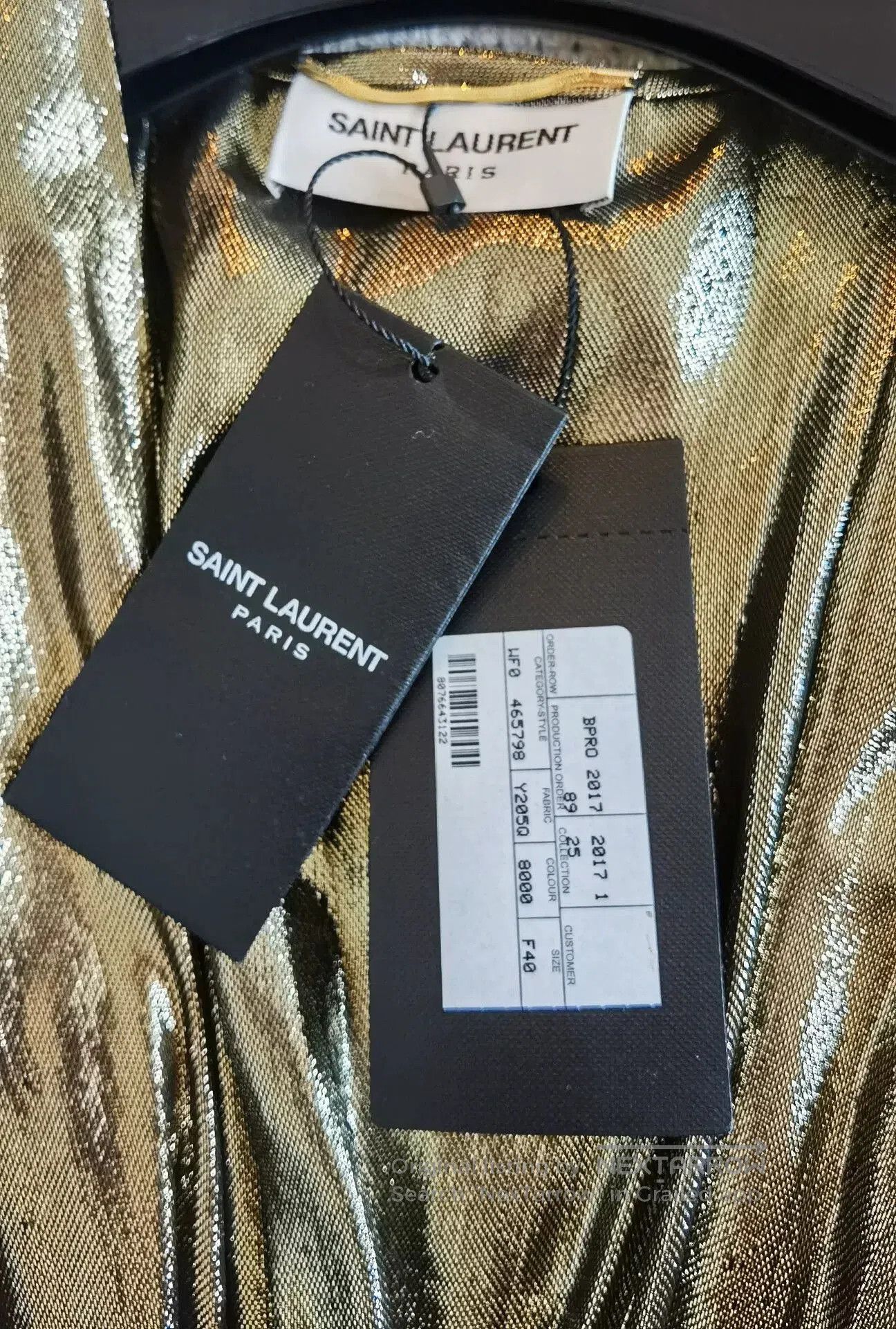 Saint Laurent Paris Saint Laurent 17 Gold Metallic Dress. Size S / US 4 / IT 40 - 3 Thumbnail