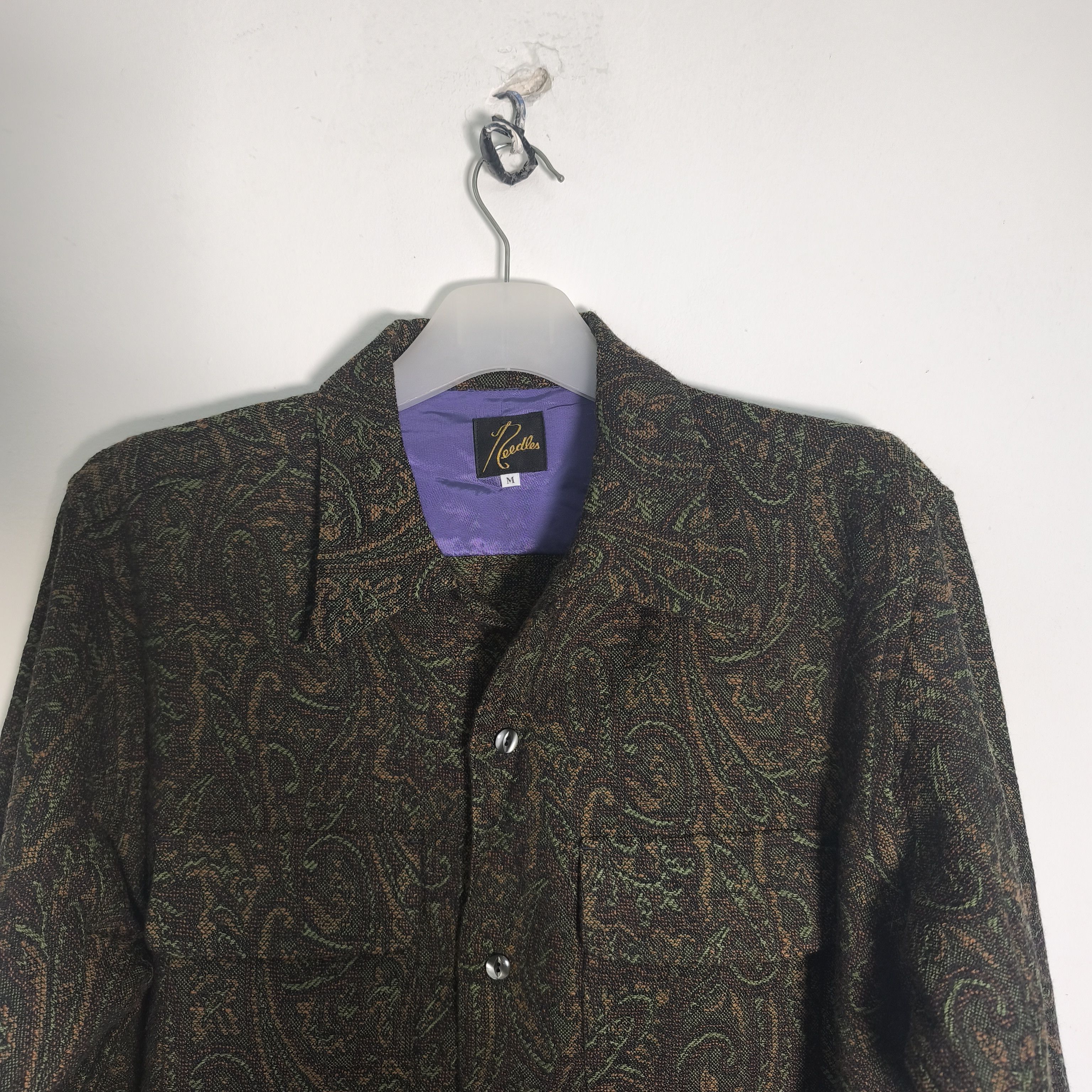 Needles Classic Shirt Green - Wool Paisley Jq. Size US M / EU 48-50 / 2 - 2 Thumbnail