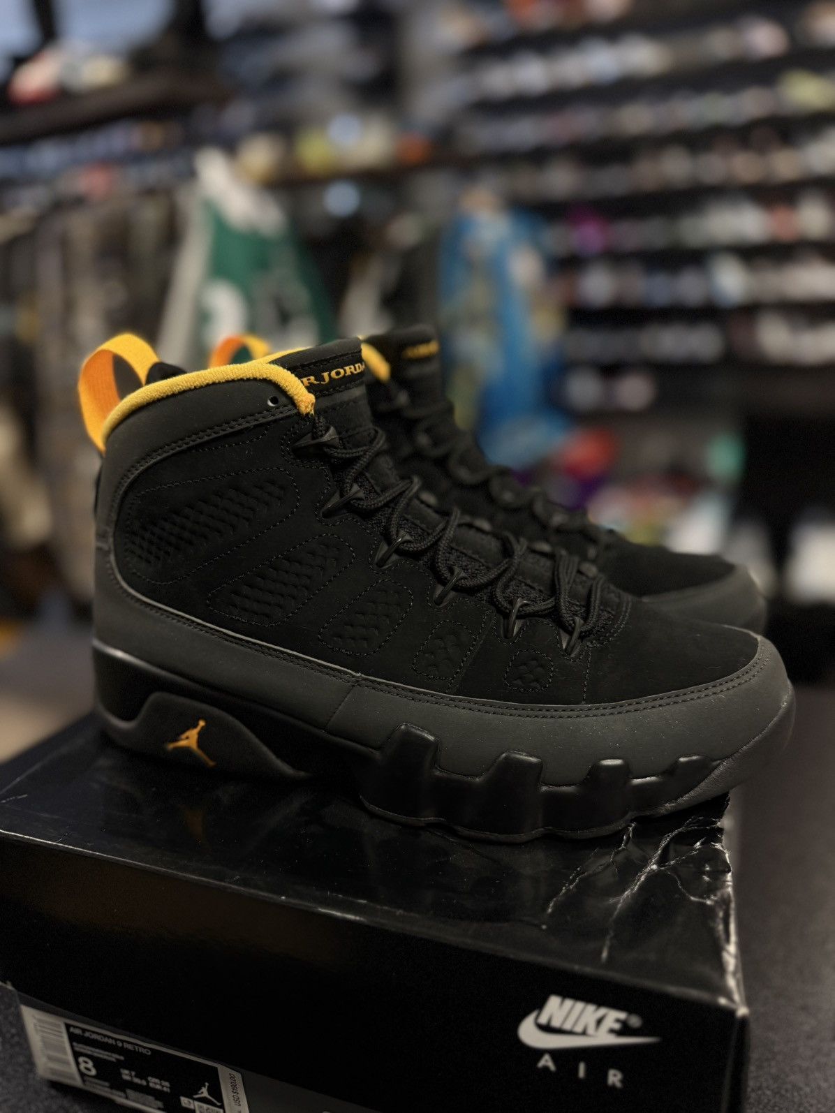Nike Jordan 9 Dark Charcoal University Gold Size 8 🧼 Size US 8 / EU 41 - 7 Thumbnail