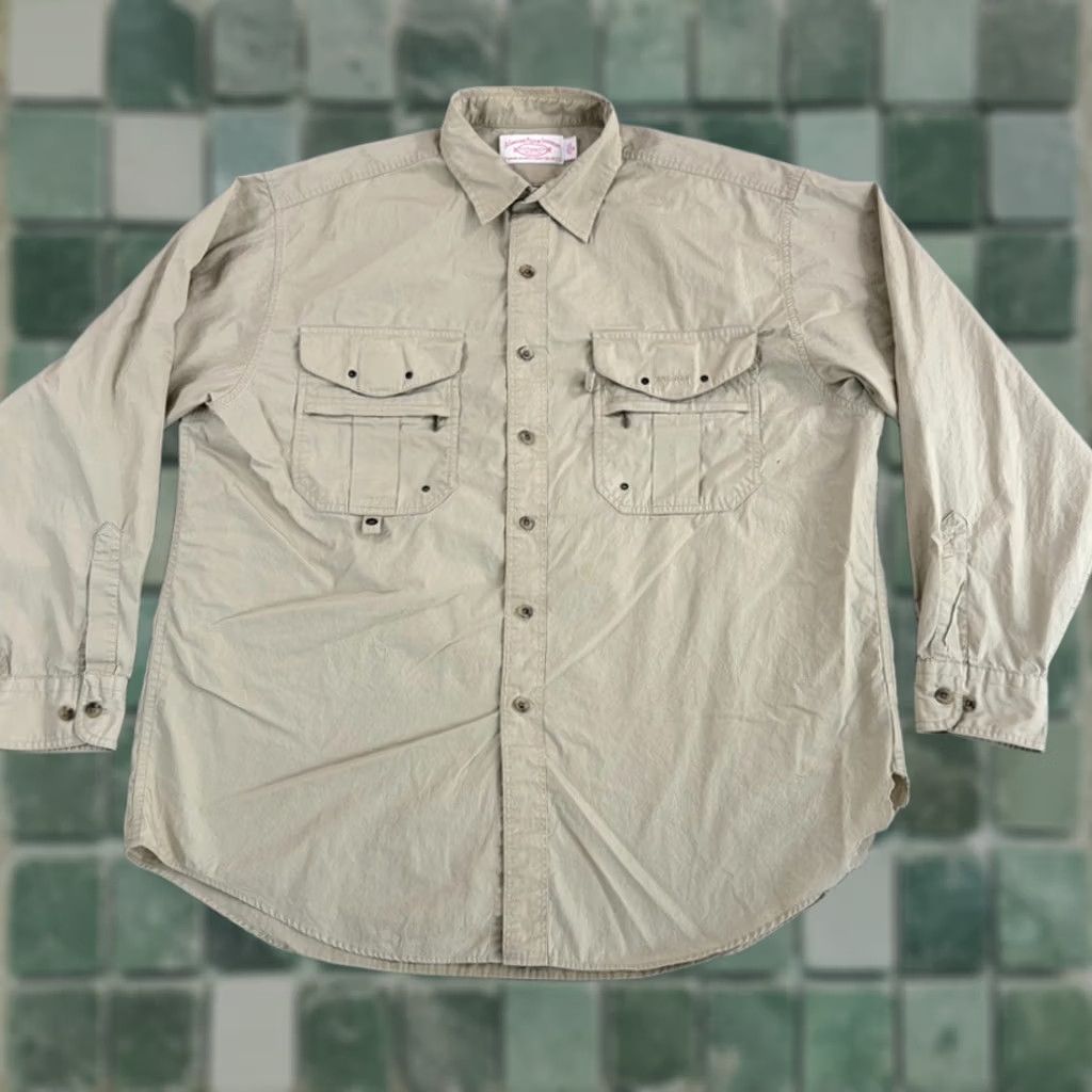 Filson VINTAGE Filson Button-Up Shirt Men XL Beige Cotton Outdoor Vented Pockets 656 Budweiser Fly Fishing Classic Long Sleeve Button-Down Size US XL / EU 56 / 4 - 1 Thumbnail