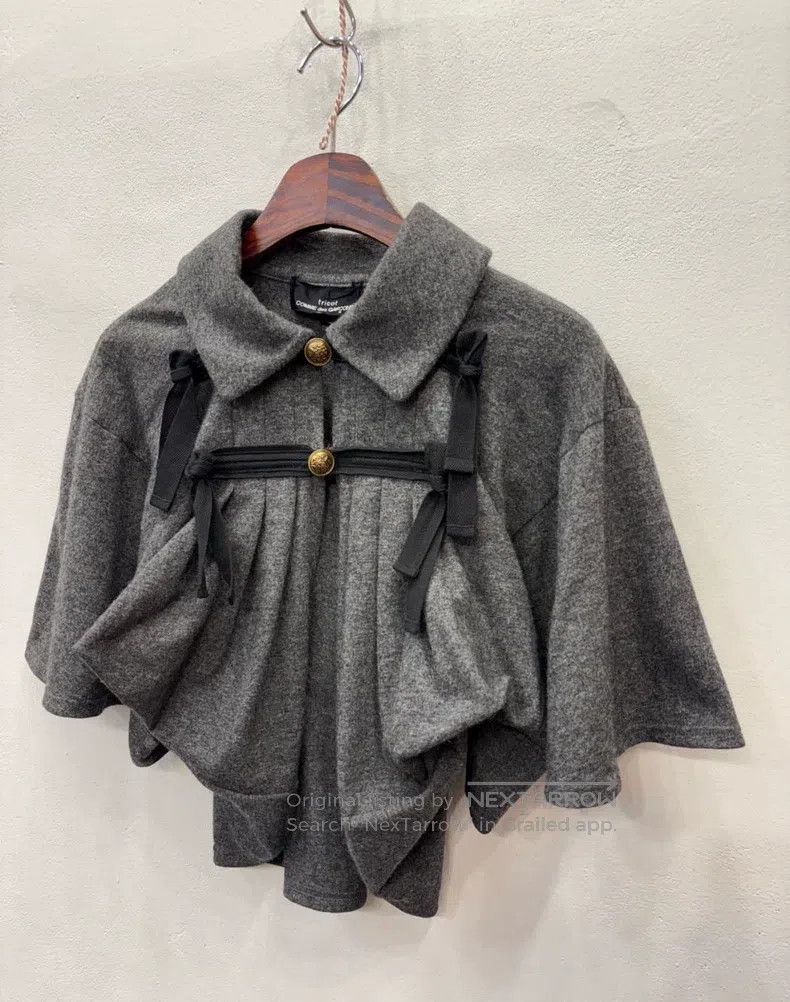 Comme des Garcons Comme Des Garcons Grey bow wool cardigan Size S / US 4 / IT 40 - 4 Thumbnail