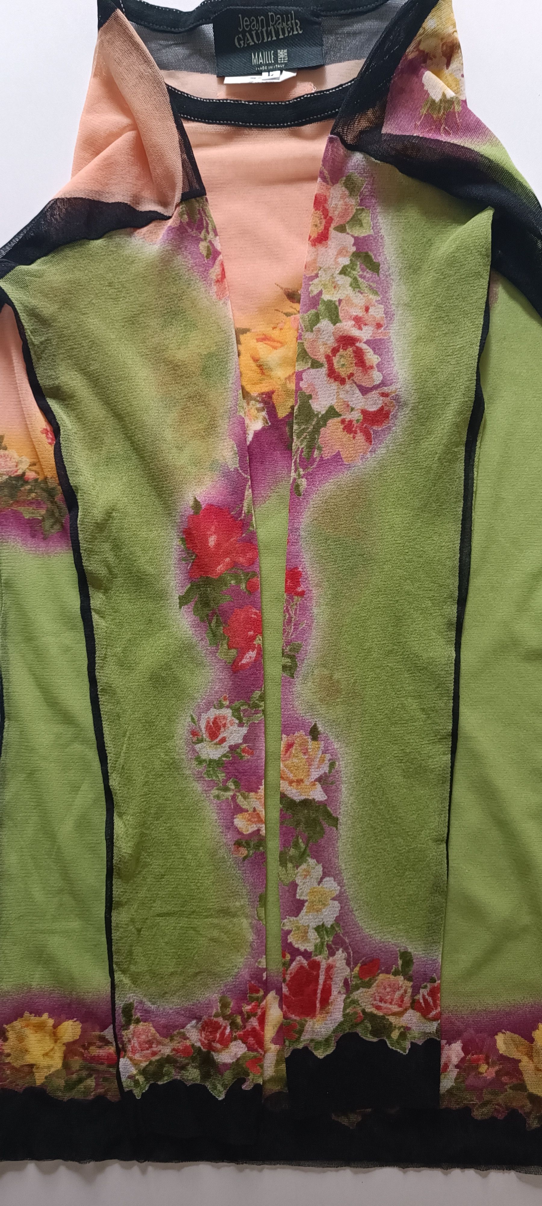 Jean Paul Gaultier SS2001_ flower print nylon mesh top Size L / US 10 / IT 46 - 14 Thumbnail
