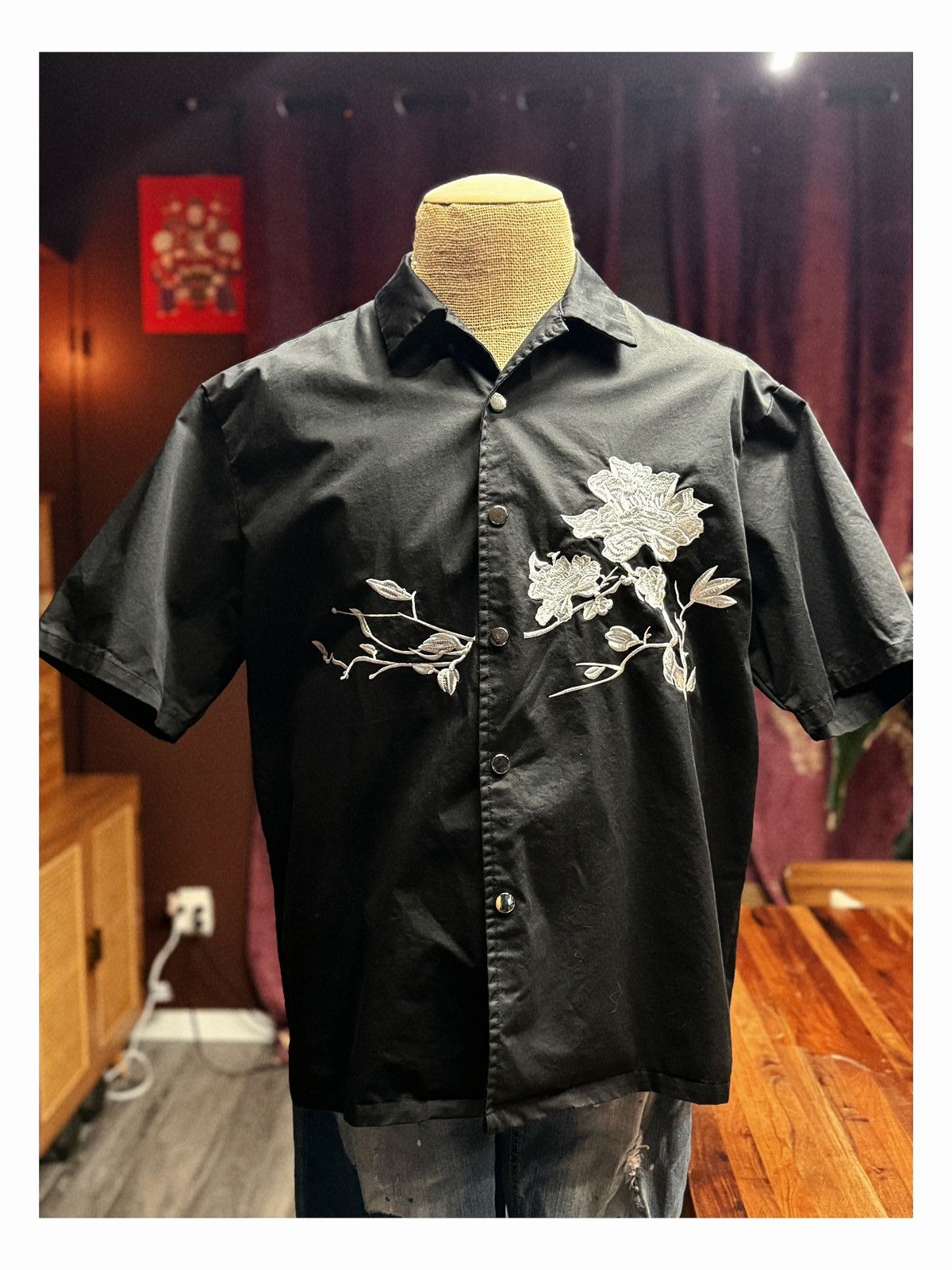 Other 🖤 Black Embroidered Button-Up Shirt 🖤 Size US M / EU 48-50 / 2 - 1 Thumbnail