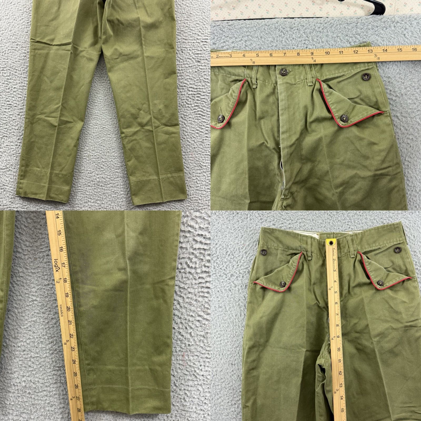 Vintage VINTAGE Boy Scouts Of America Pants Mens 26x28 Green Pleated Slacks 70s Outdoor Chino Straight 80s USA Mens Size US 26 / EU 42 - 8 Thumbnail