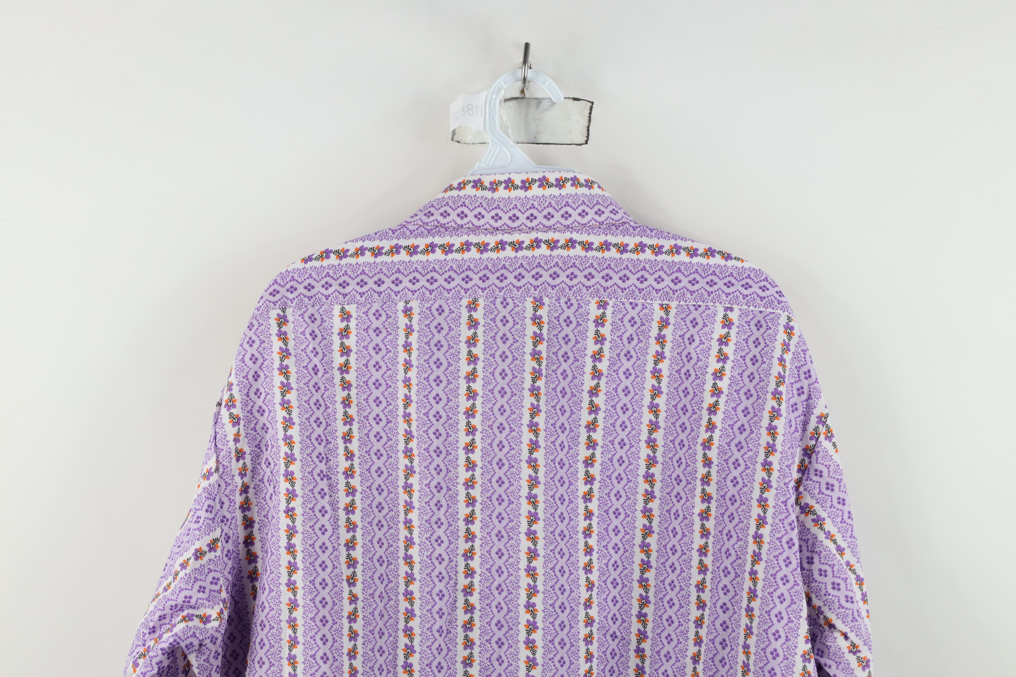Vintage Vintage 60s 70s Macys Flower Disco Collared Button Shirt Size US L / EU 52-54 / 3 - 11 Thumbnail