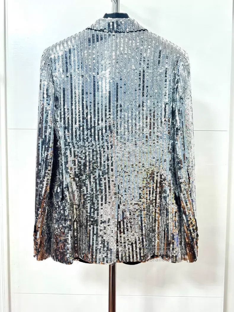 Saint Laurent Paris Saint Laurent Paris Silver Scale Jacket Size US S / EU 44-46 / 1 - 2 Thumbnail