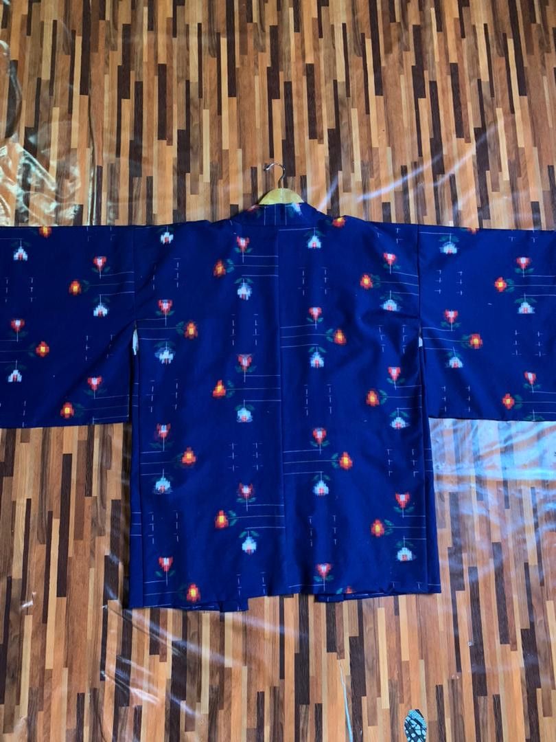 Vintage p6 VINTAGE blue KIMONO ABSTRACT PATTERN SMALL JAPAN Size US L / EU 52-54 / 3 - 7 Thumbnail