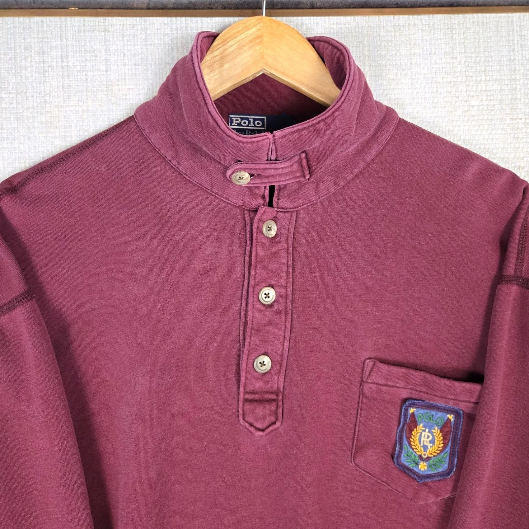 Polo Ralph Lauren VINTAGE Polo Ralph Lauren Mens Collared Sweatshirt Shirt RL Unicrest Oxblood M Red Polo RL Unicrest Rugby Polo Shirt Mens Size US M / EU 48-50 / 2 - 2 Thumbnail