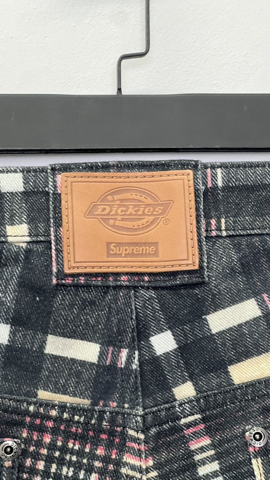 Dickies × Supreme Supreme Dickies Double Knee Baggy Jean Black Plaid Size US 36 / EU 52 - 2 Thumbnail