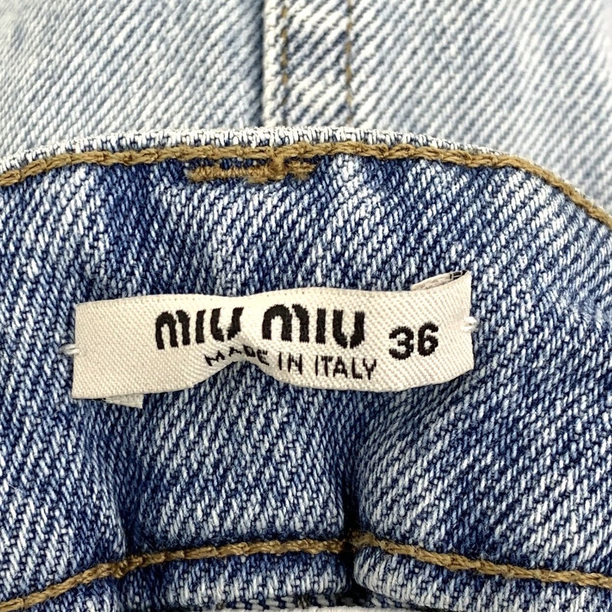 Miu Miu Miu Miu Blue Logo Letter Tassel Casual Denim Skirt K26WX Size 25" / US 0 / IT 36 - 6 Thumbnail