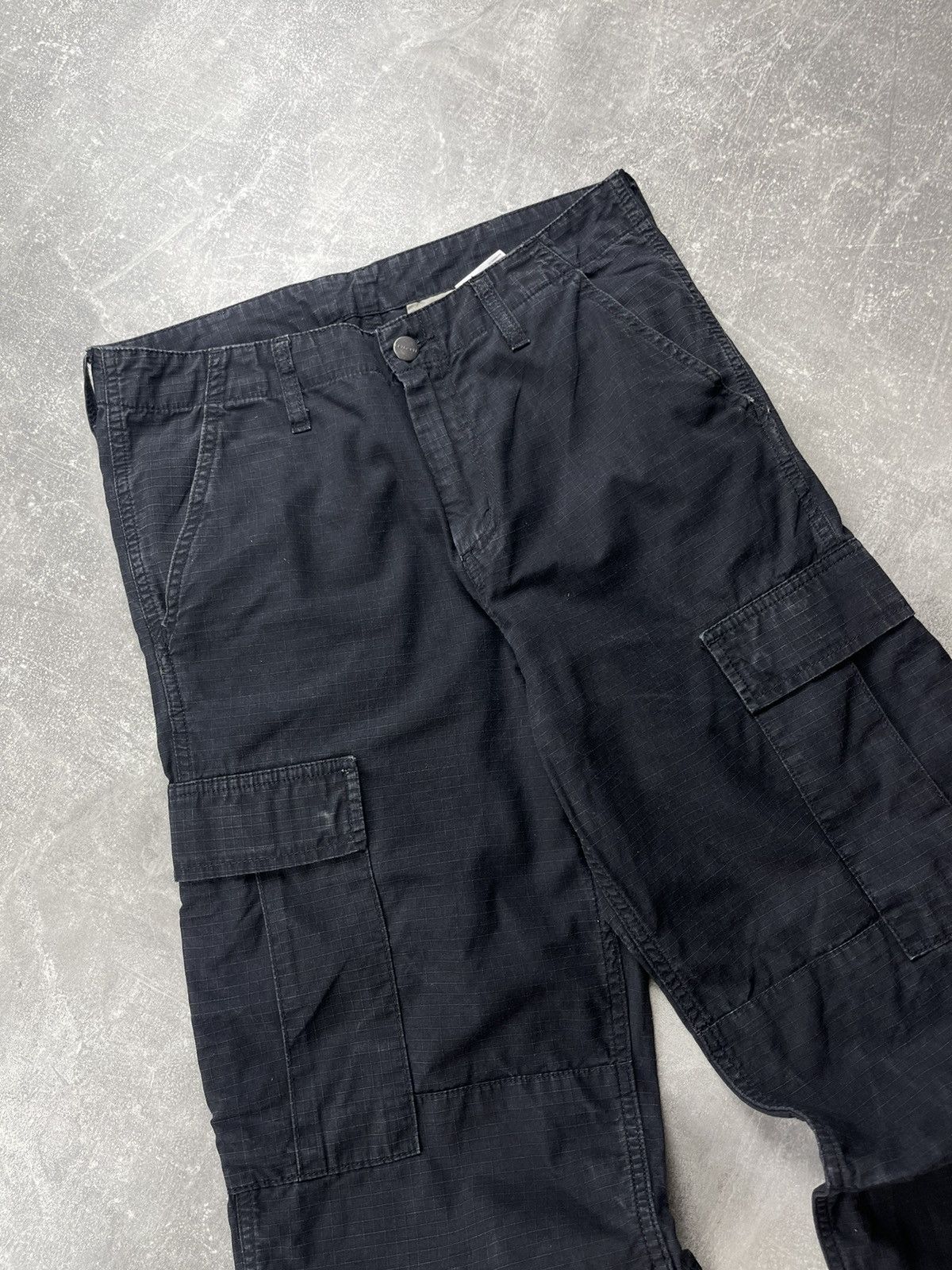 Carhartt Carhartt WIP Cargo Pants Black Ripstop Utility Workwear Size US 29 - 9 Thumbnail