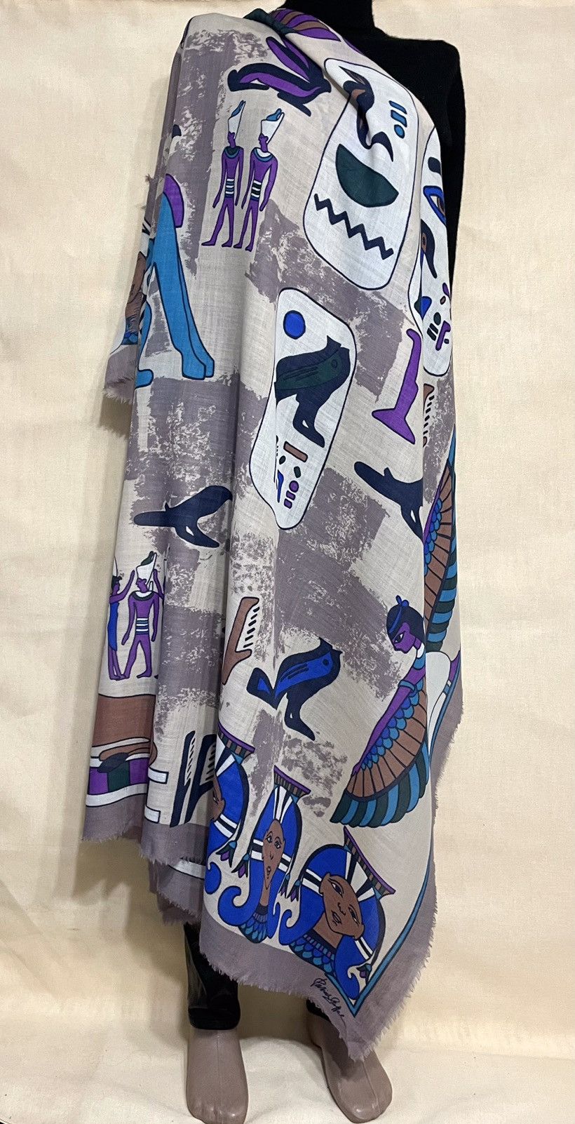Other Patrick Stoffel Egypt style wool scarf shawl Size ONE SIZE - 3 Thumbnail