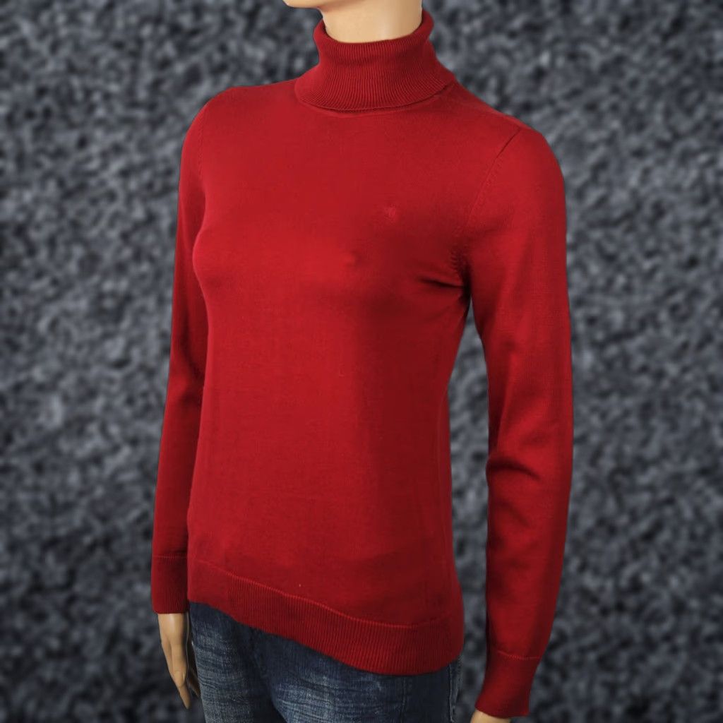 Ralph Lauren Ralph Lauren Red Turtleneck Cotton Sweater NWT Womens L Fiber 100% Cotton Long Sleeve Mock Knit Sweatshirt Pullovers Sweater Red NWT Size L / US 10 / IT 46 - 1 Preview