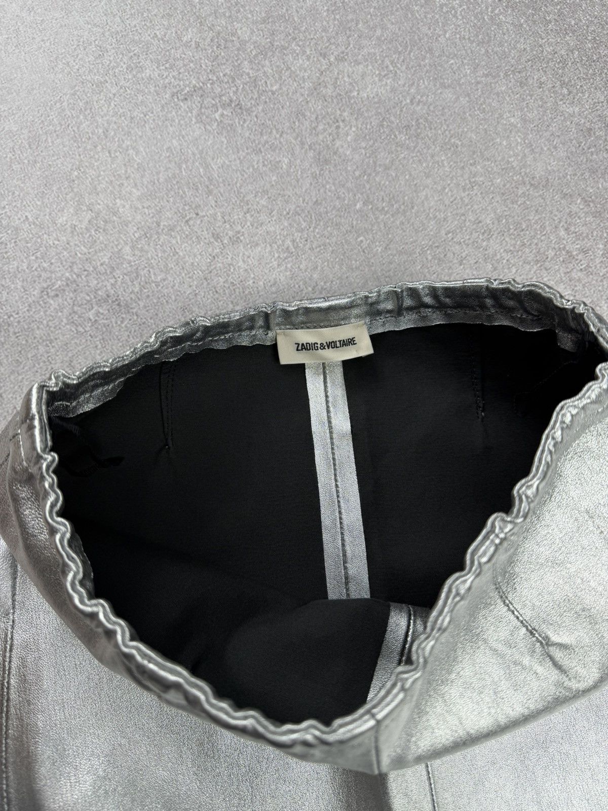 Zadig & Voltaire Zadig & Voltaire Jaden Cuir Silver Skirt Size 34 Size 24" / US 00 / IT 34 - 7 Thumbnail
