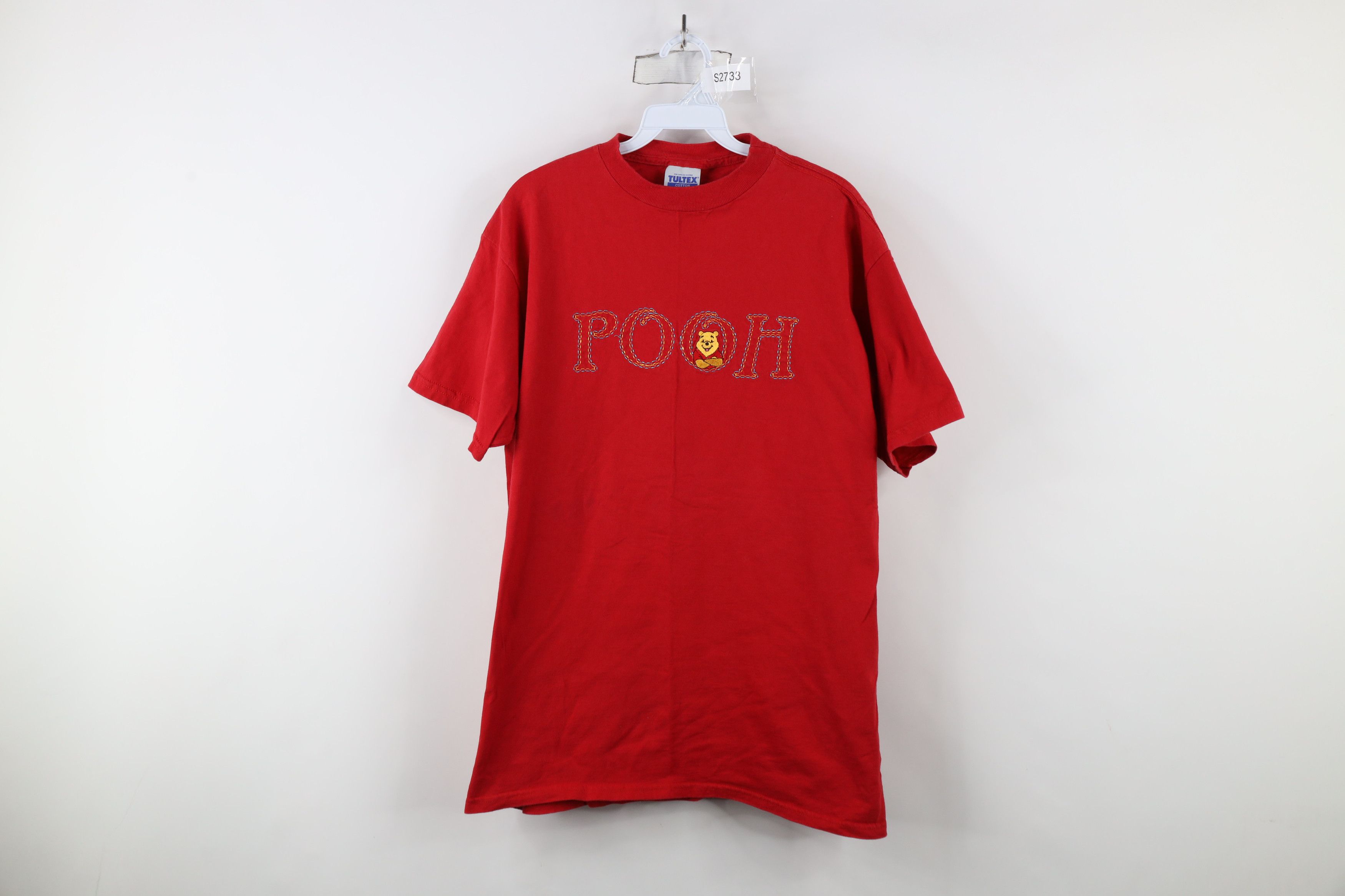 Disney × Vintage Vintage 90s Disney Spell Winnie the Pooh T-Shirt Red Cotton Size L / US 10 / IT 46 - 1 Thumbnail