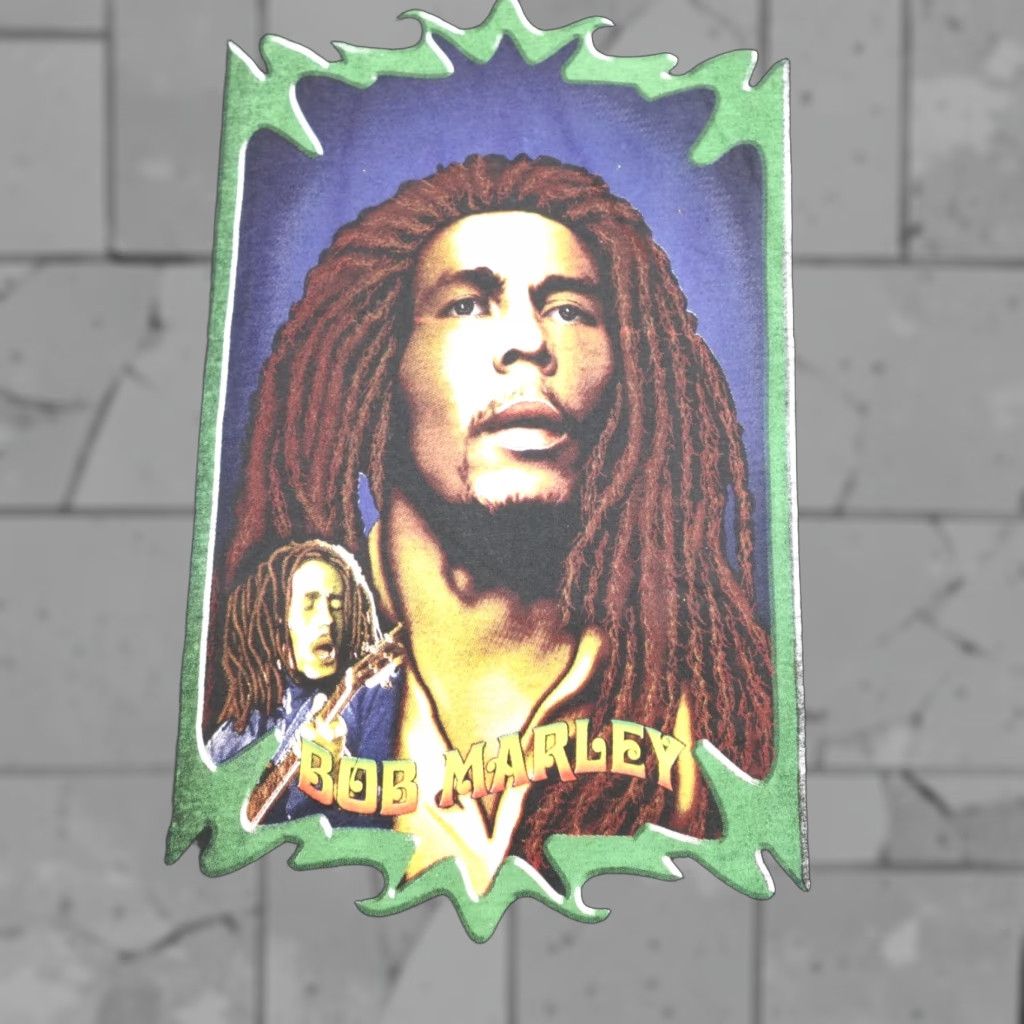 Vintage VINTAGE Bob Marley Shirt L Men Black Double-Sided T-Shirt Short Sleeve Crew Neck Cotton Blend Jersey Graphic Print American Vintage Regular Size Size US L / EU 52-54 / 3 - 1 Thumbnail