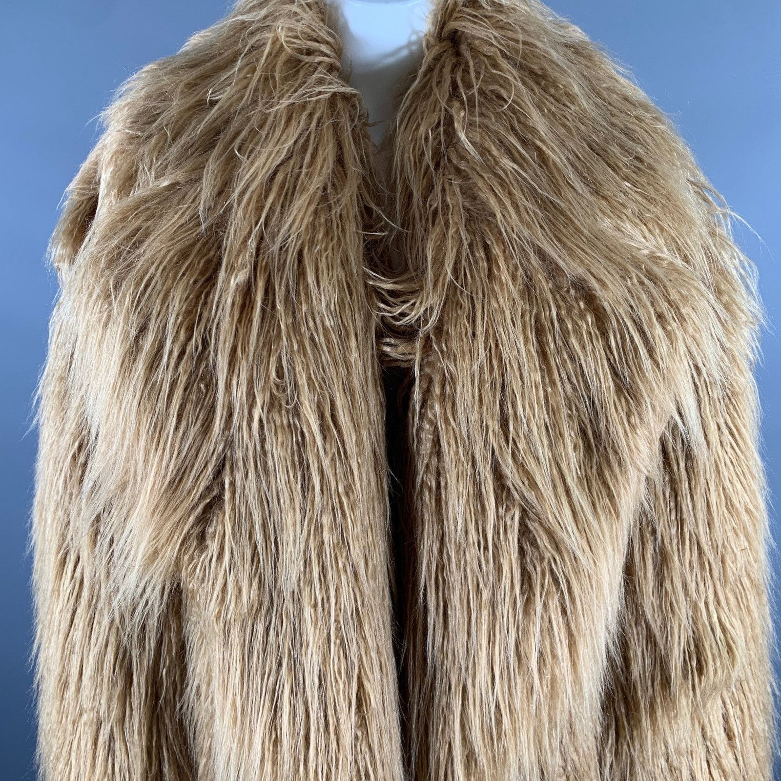Frankie Shop THE FRANKIE SHOP Camel Modacrylic Faux Fur Notch Lapel Coat Size XS / US 0-2 / IT 36-38 - 2 Thumbnail