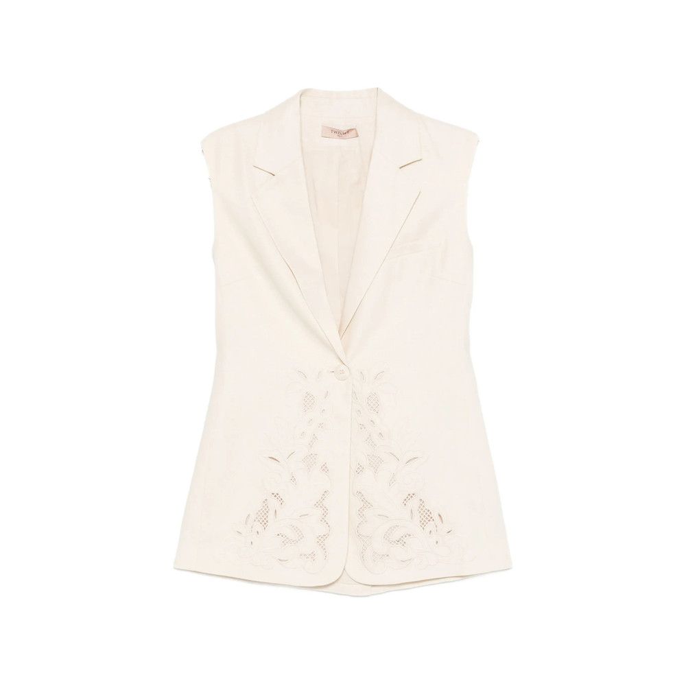 TWINSET Twinset NEUTRALS Jackets - Waistcoat & Gilets Size S / US 4 / IT 40 - 1 Thumbnail