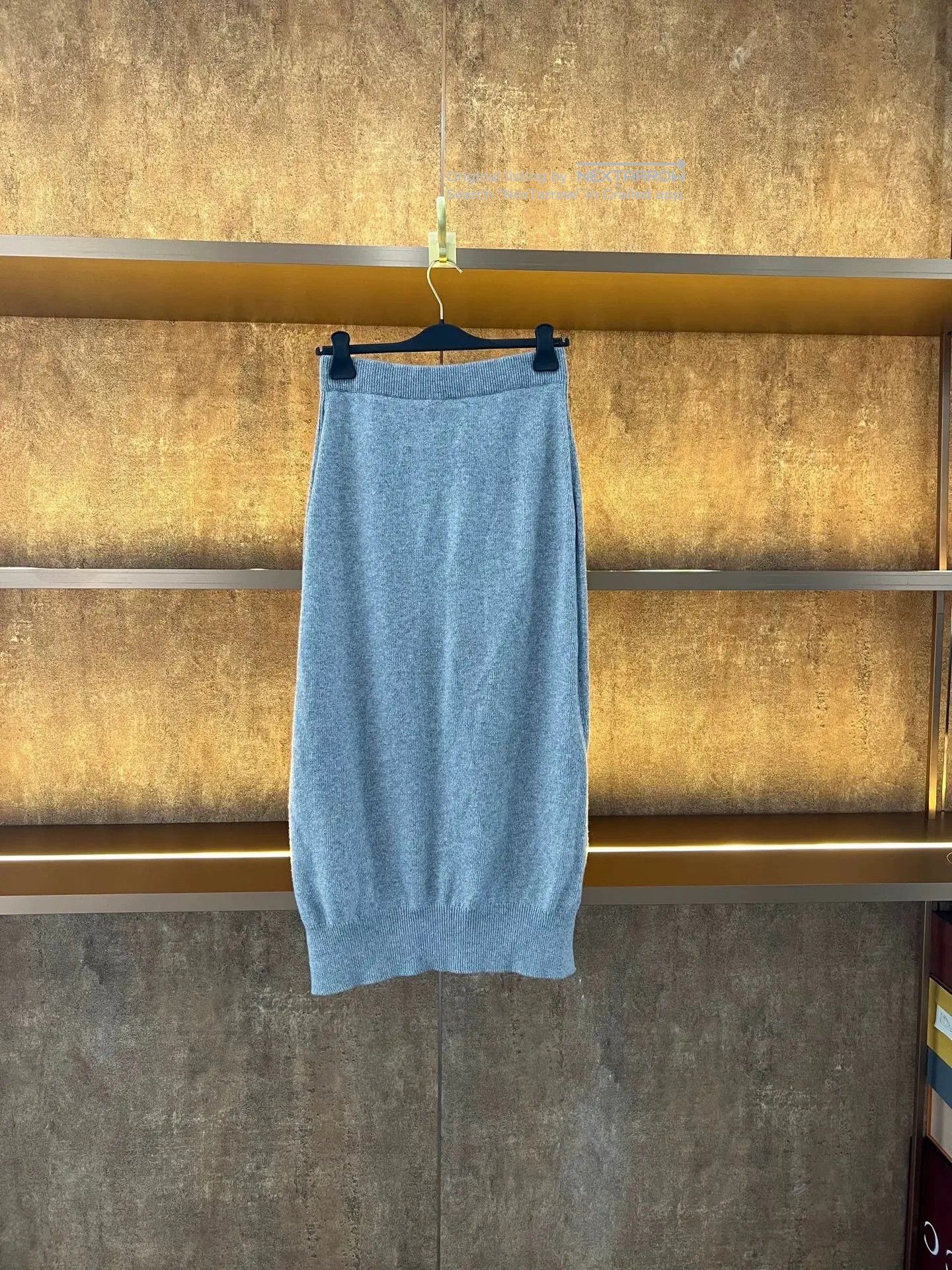 Barrie Cashmere Midi Skirt in Gray, Women's (Size 36) — image 2 of 5